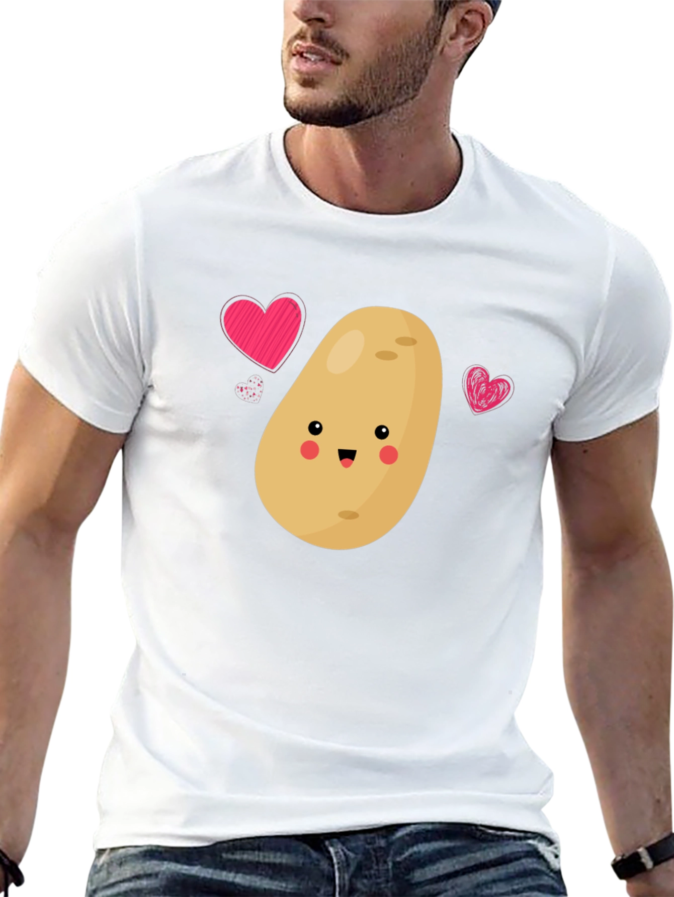 Cute Potato Love T-Shirt - Unisex Black Tee