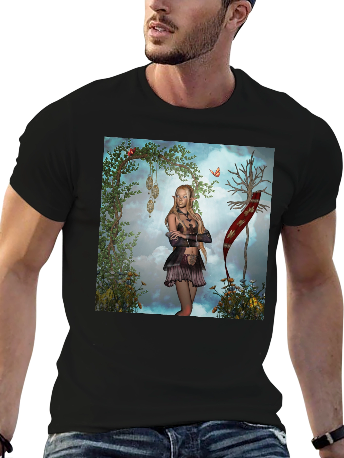 Fantasy Elf T-Shirt - Unique Graphic Tee