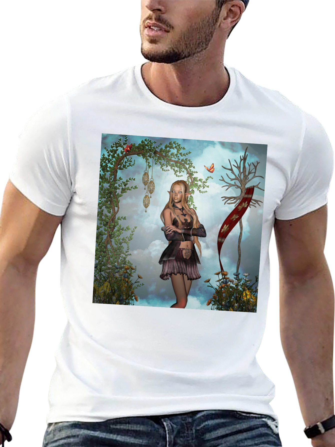 Fantasy Elf T-Shirt - Unique Graphic Tee