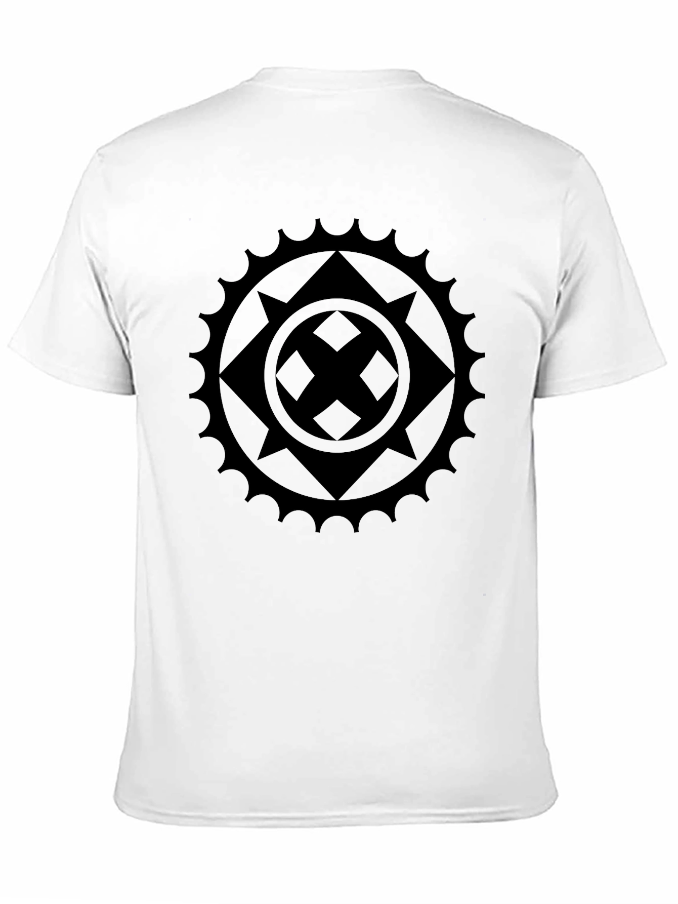 Graphic Black T-Shirt - Geometric Sun Design