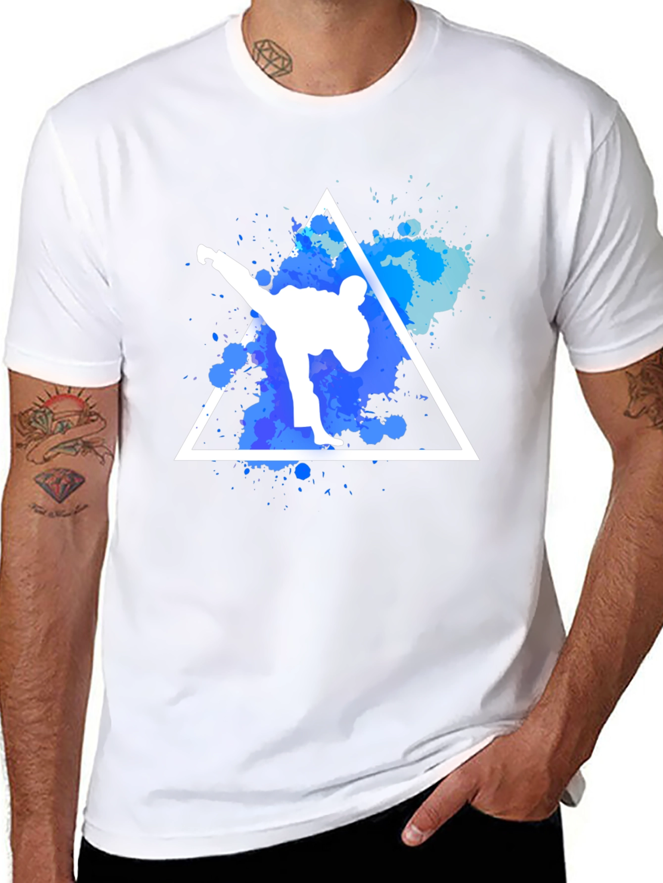 Karate Kick T-Shirt - Black Cotton Graphic Tee