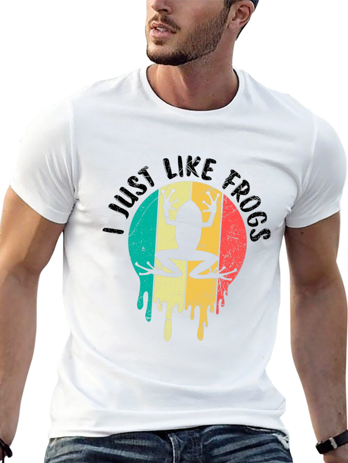 I Just Like Frogs Retro Graphic T-Shirt