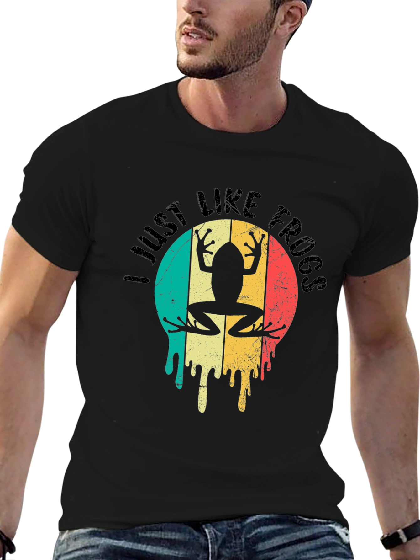 I Just Like Frogs Retro Graphic T-Shirt