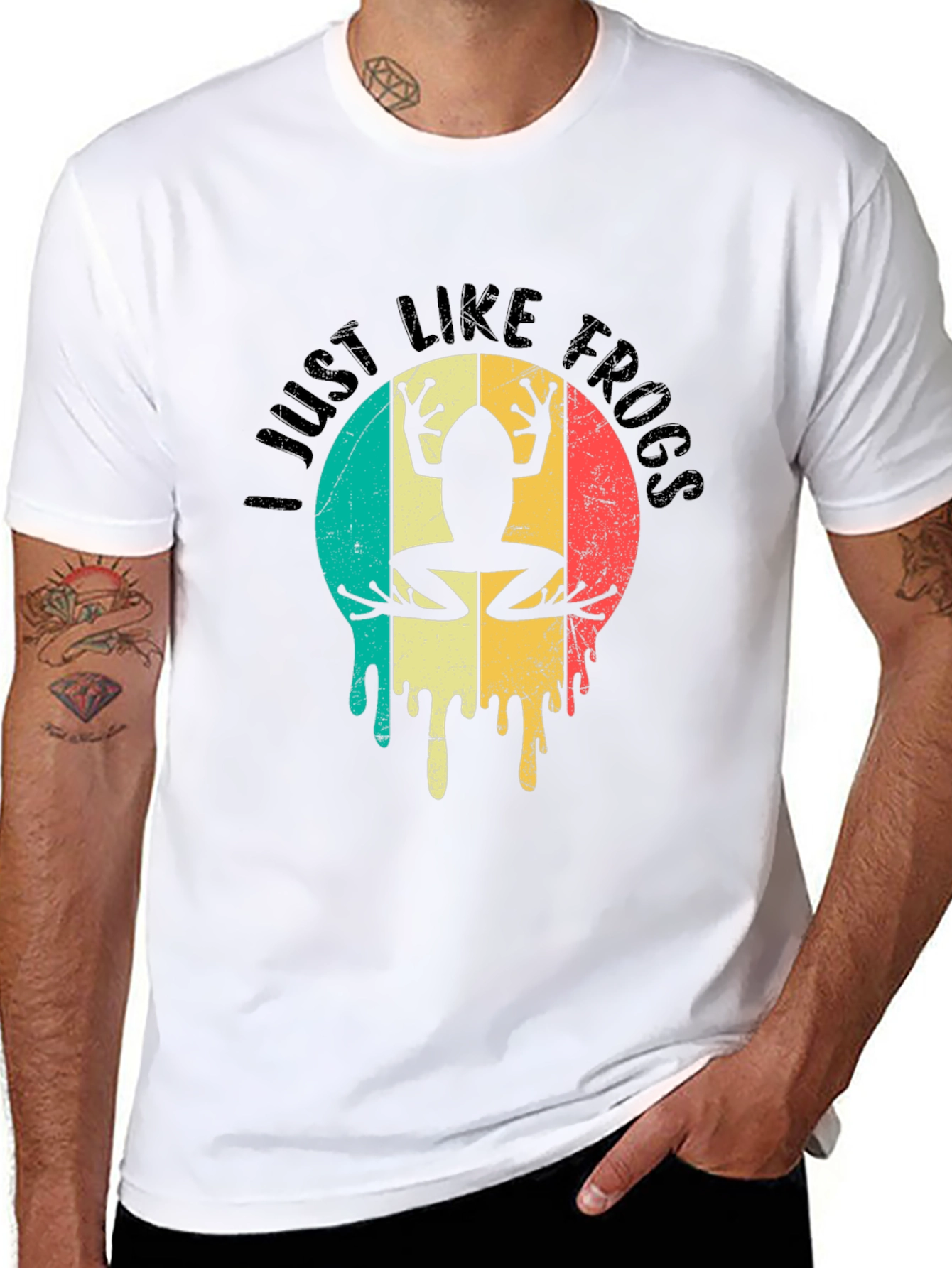 I Just Like Frogs Retro Graphic T-Shirt