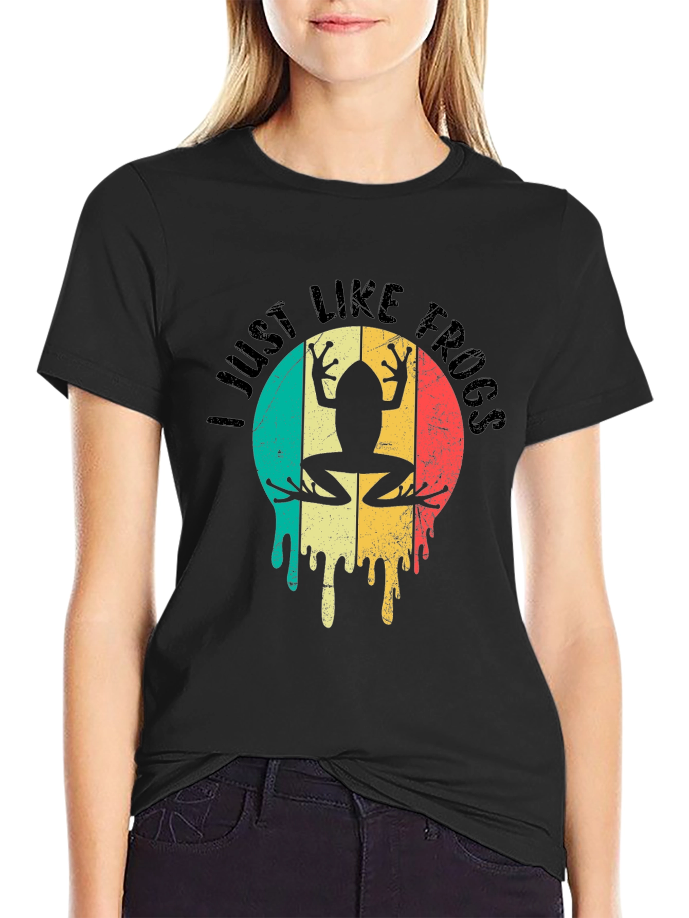 I Just Like Frogs Retro Graphic T-Shirt