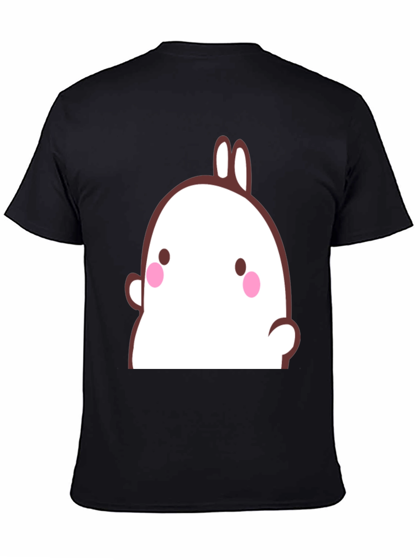 Cute Cartoon Bunny Graphic Black T-Shirt