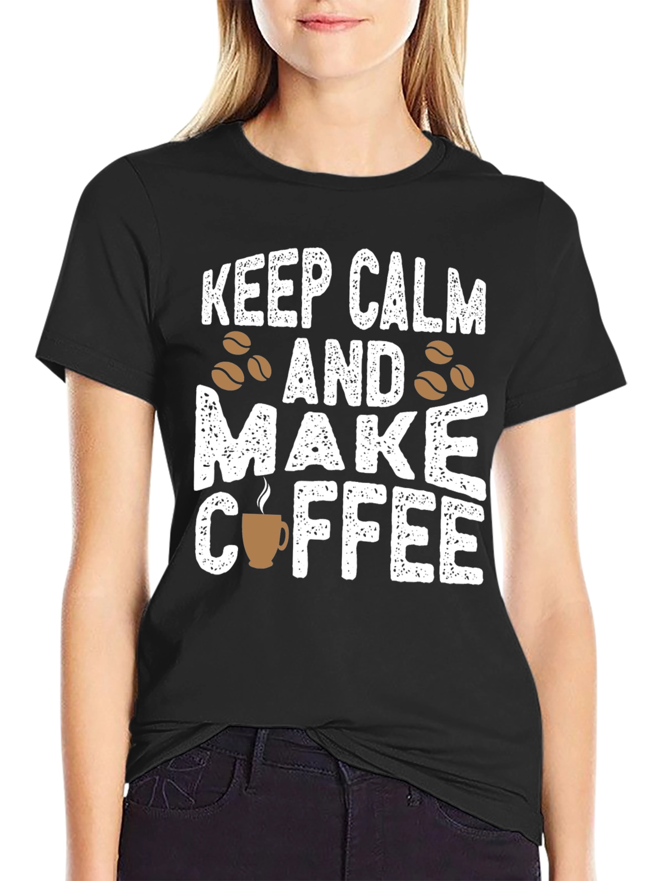 Keep Calm & Make Coffee Graphic T-Shirt