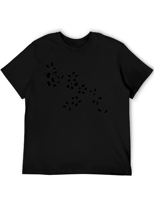 Black Floral Print Tee - Casual Style