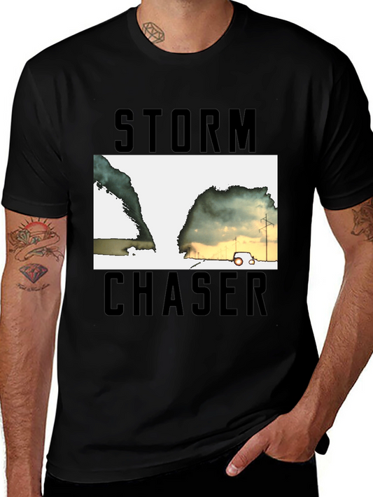 Storm Chaser Graphic Tee - Black Cotton T-Shirt