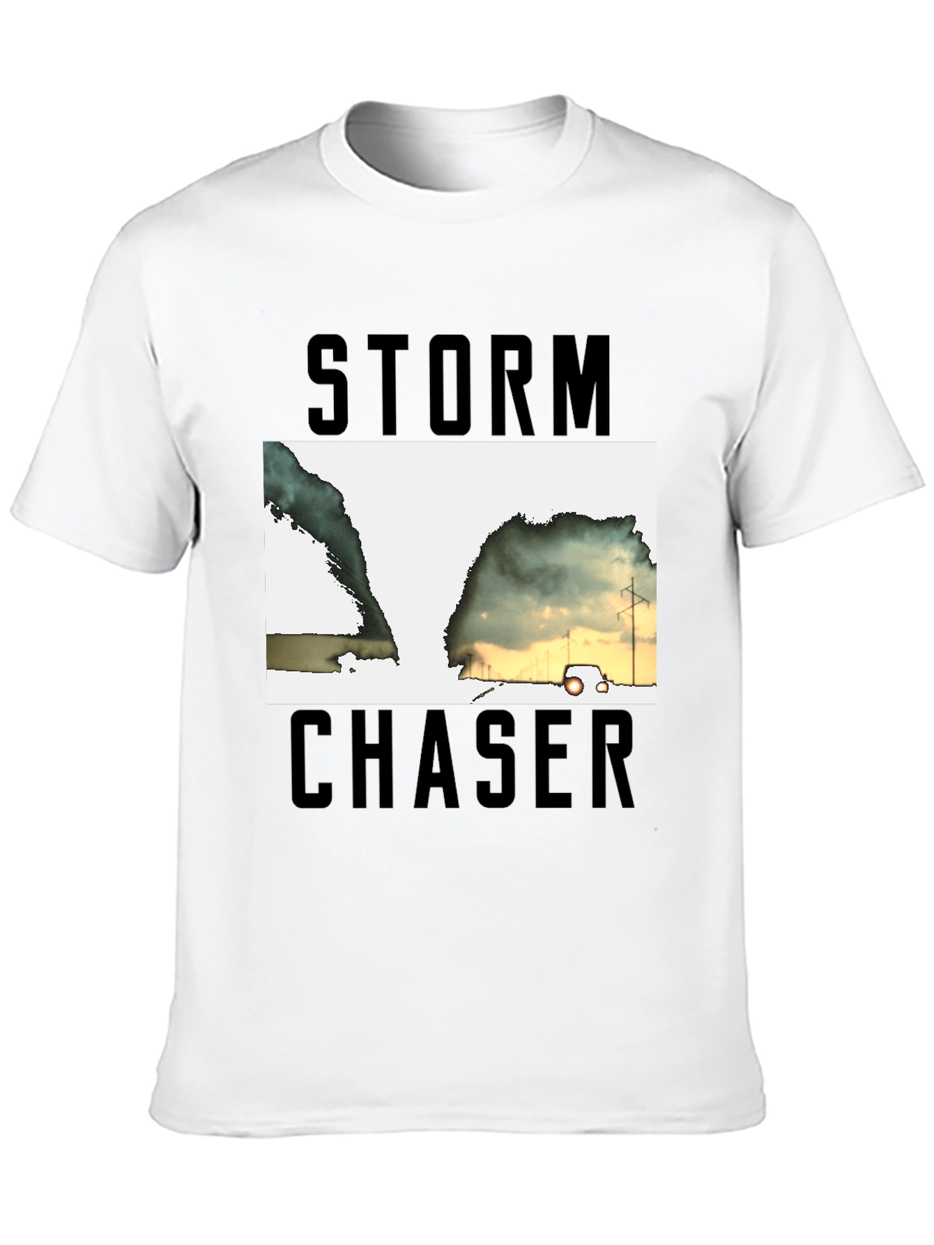 Storm Chaser Graphic Tee - Black Cotton T-Shirt