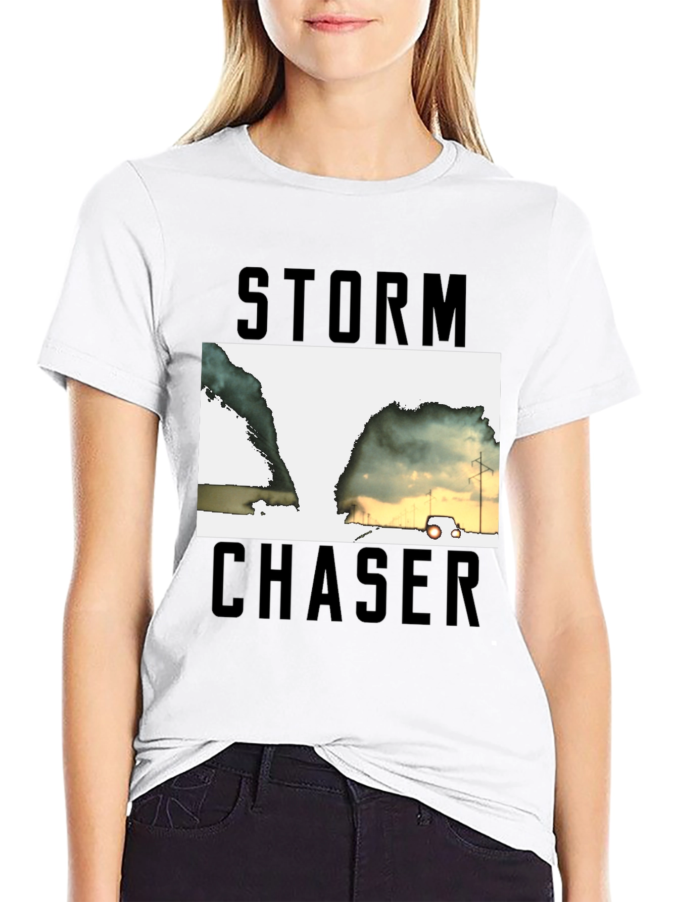 Storm Chaser Graphic Tee - Black Cotton T-Shirt