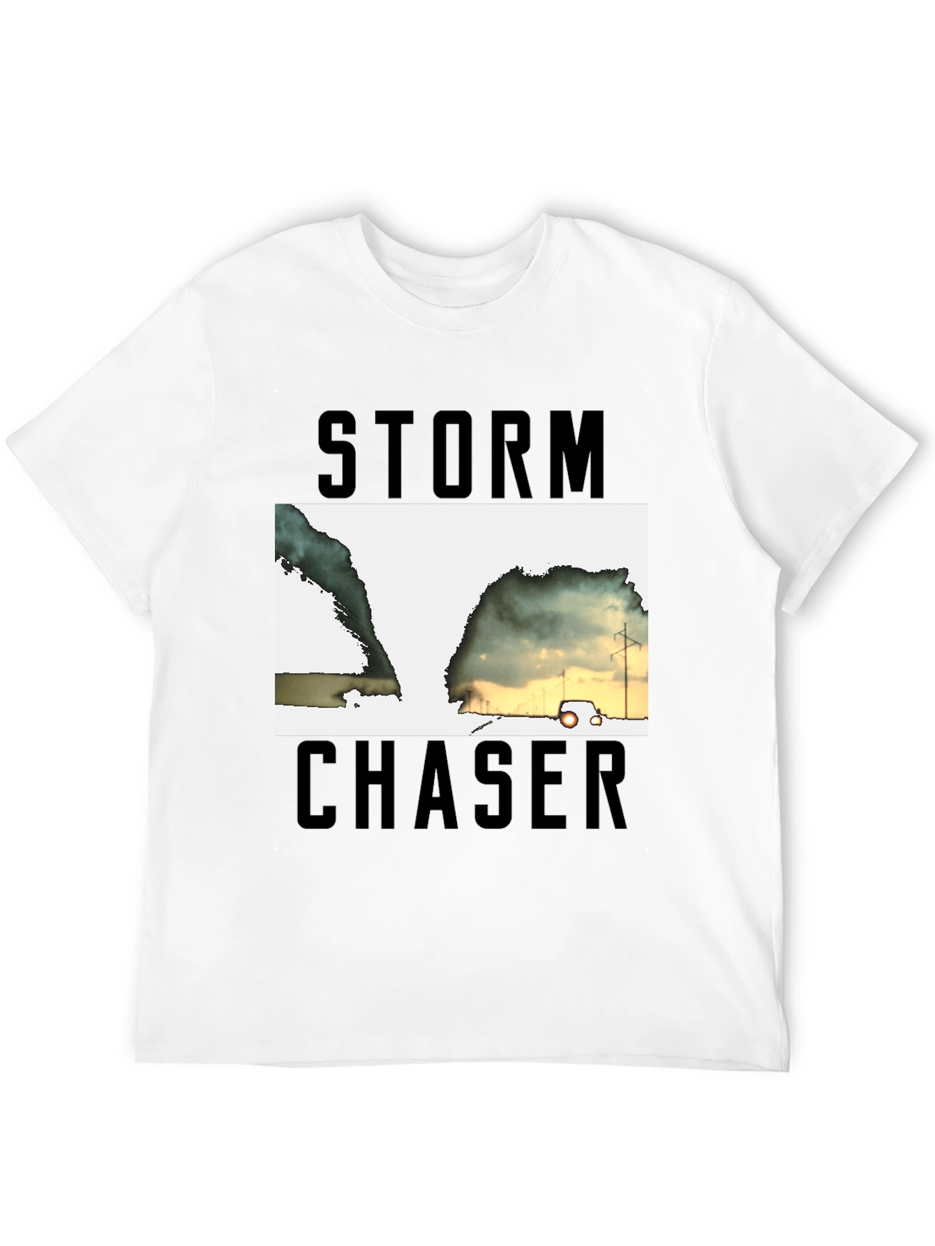 Storm Chaser Graphic Tee - Black Cotton T-Shirt