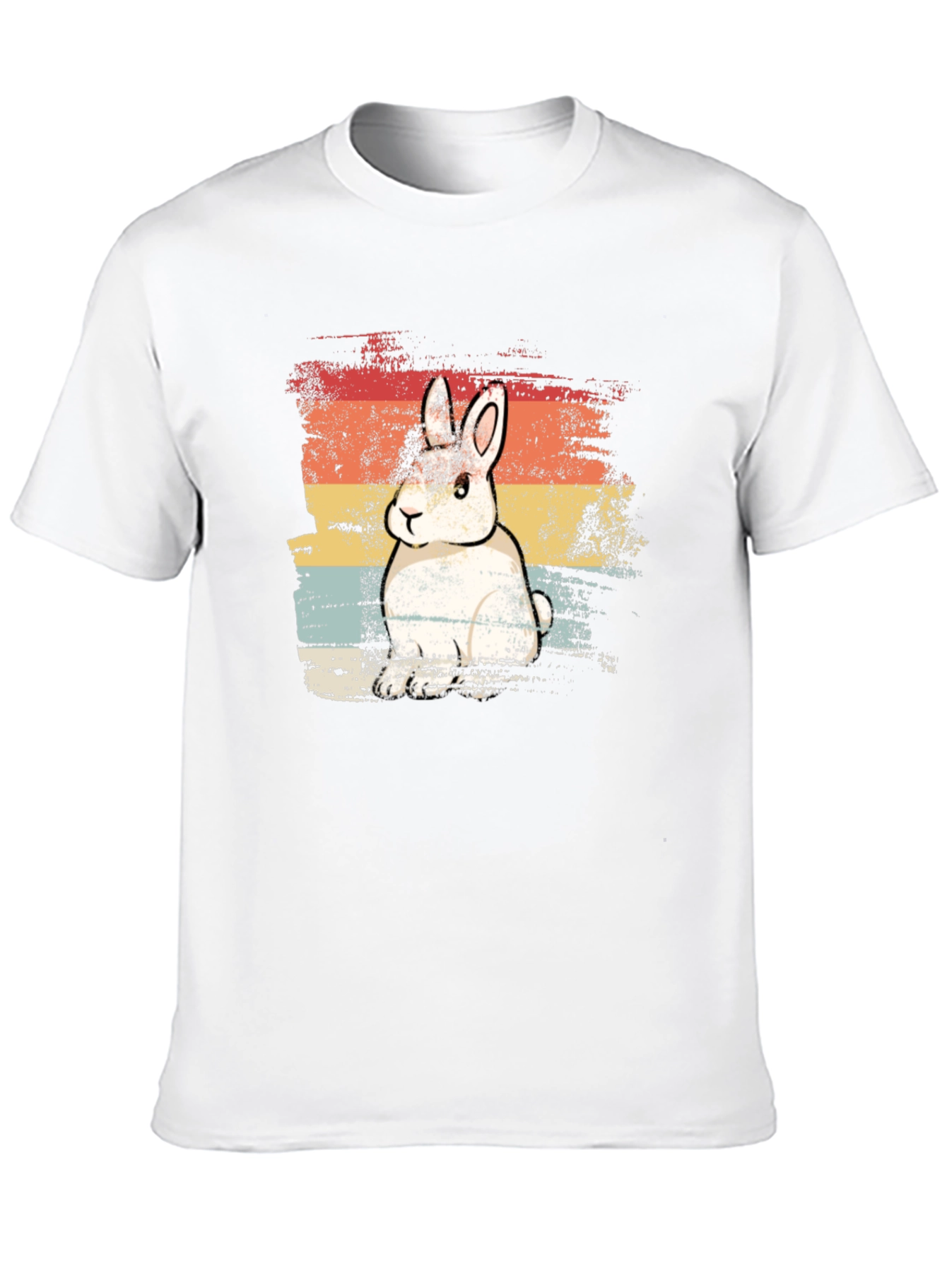 Retro Rabbit Graphic Tee - Unisex Black T-Shirt