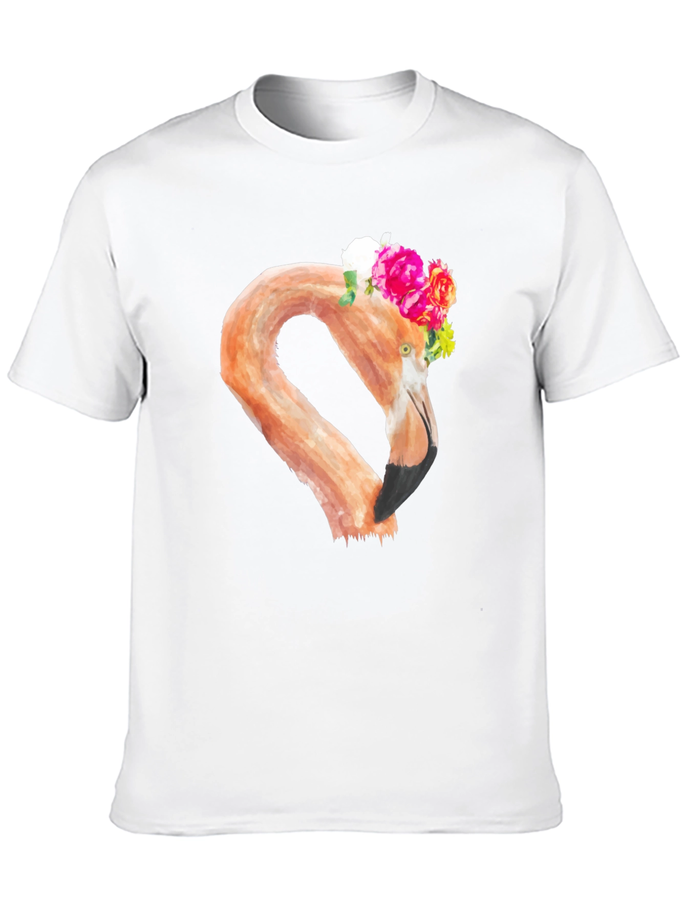 Floral Flamingo Graphic Tee - Black T-Shirt