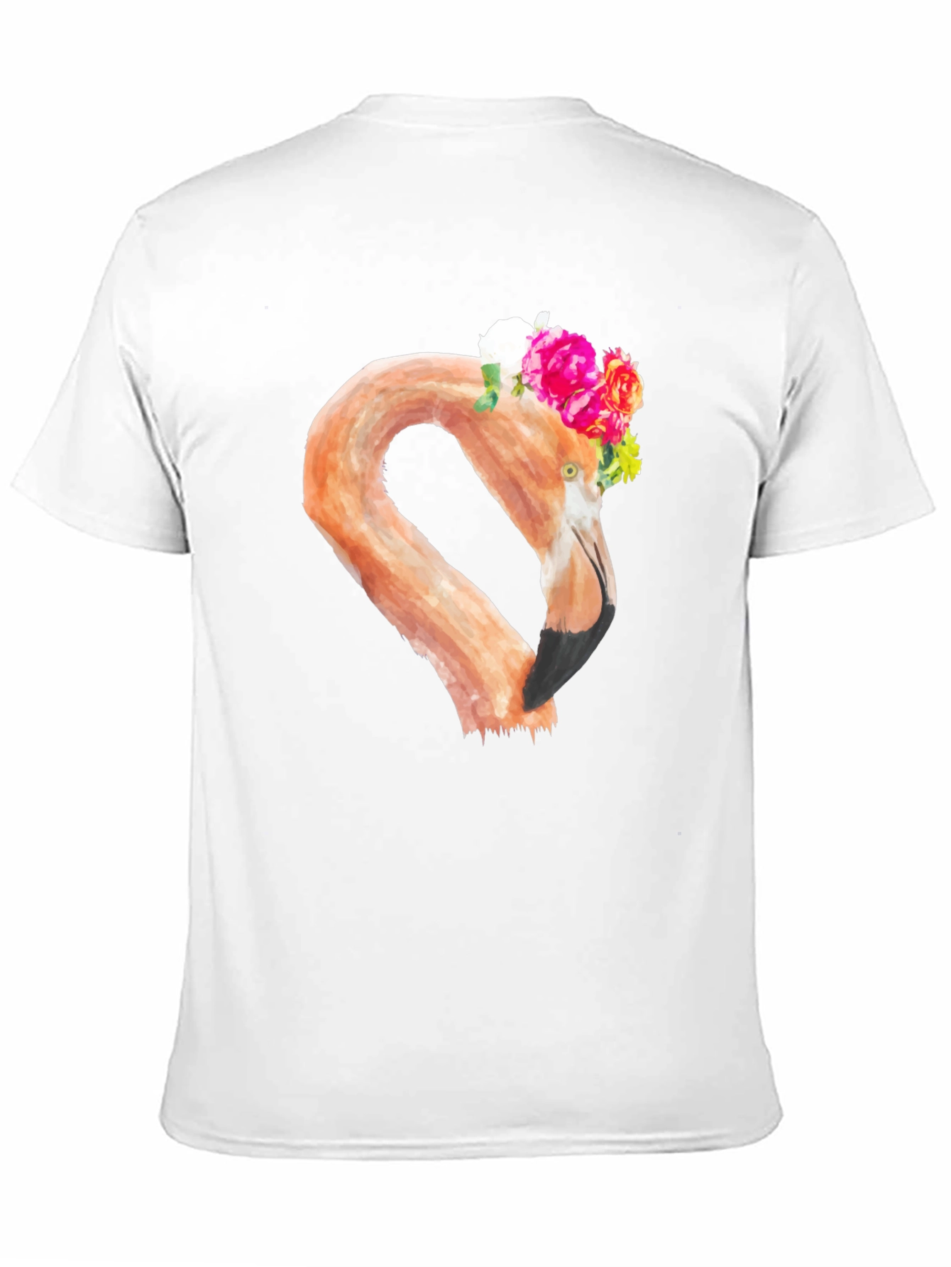 Floral Flamingo Graphic Tee - Black T-Shirt