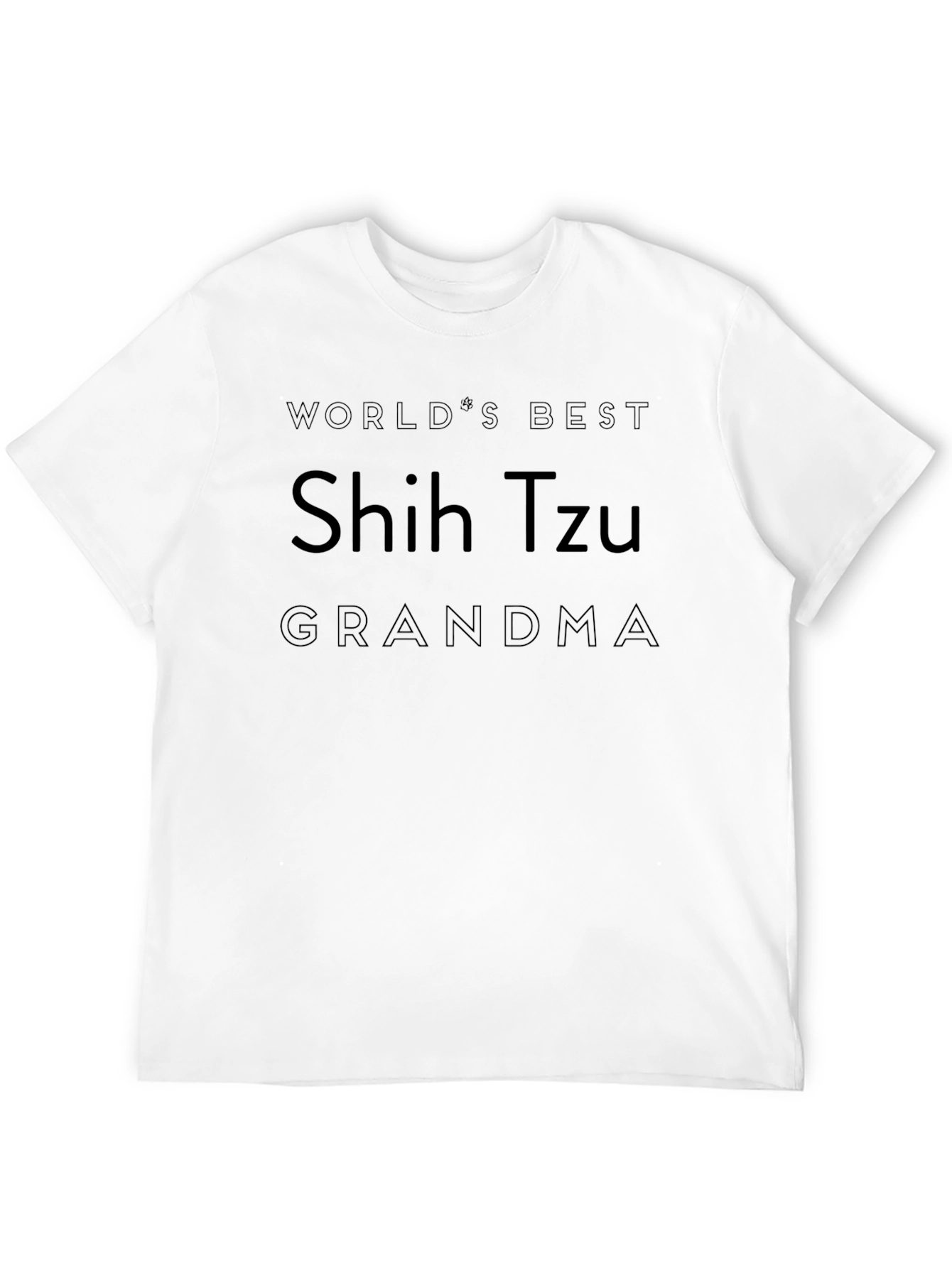 Shih Tzu Grandma Black T-Shirt