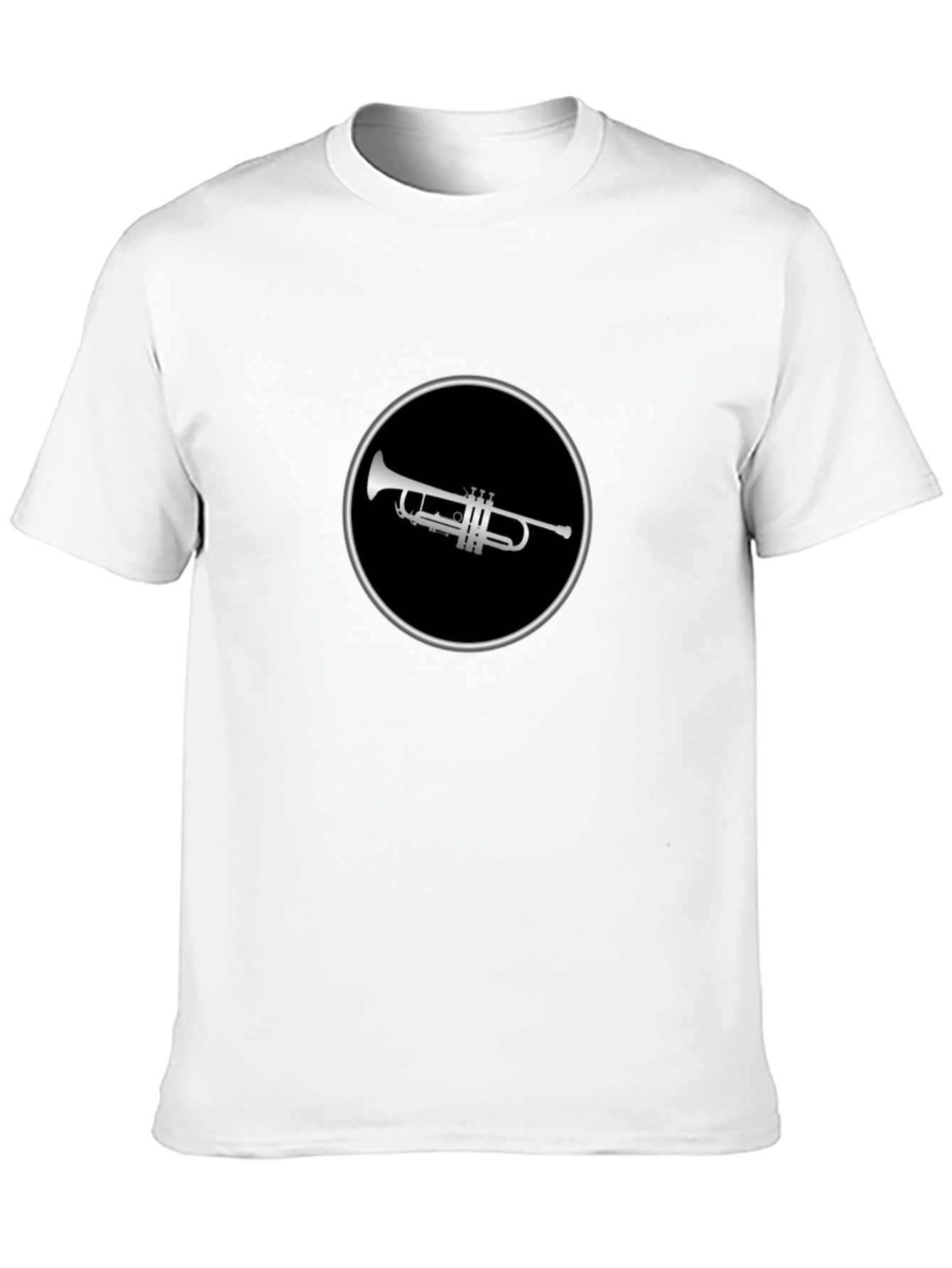 Trumpet Graphic Tee - Black Round Neck T-Shirt