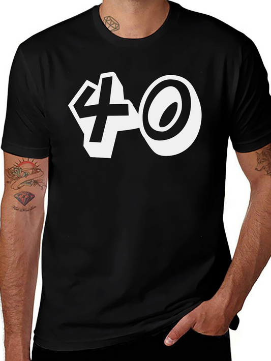 Funny 40th Birthday T-Shirt - White Graphic on Black
