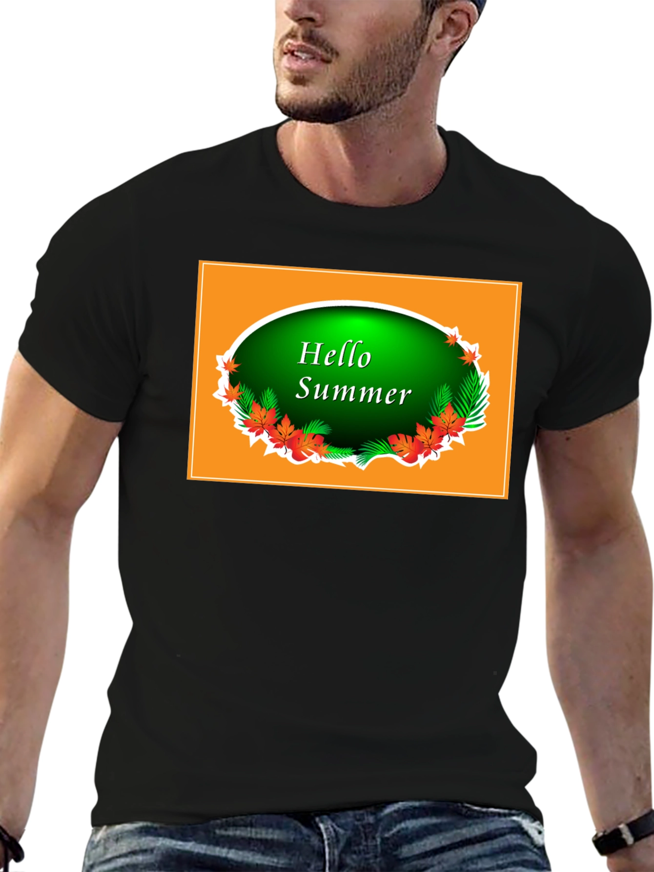Hello Summer Black T-Shirt