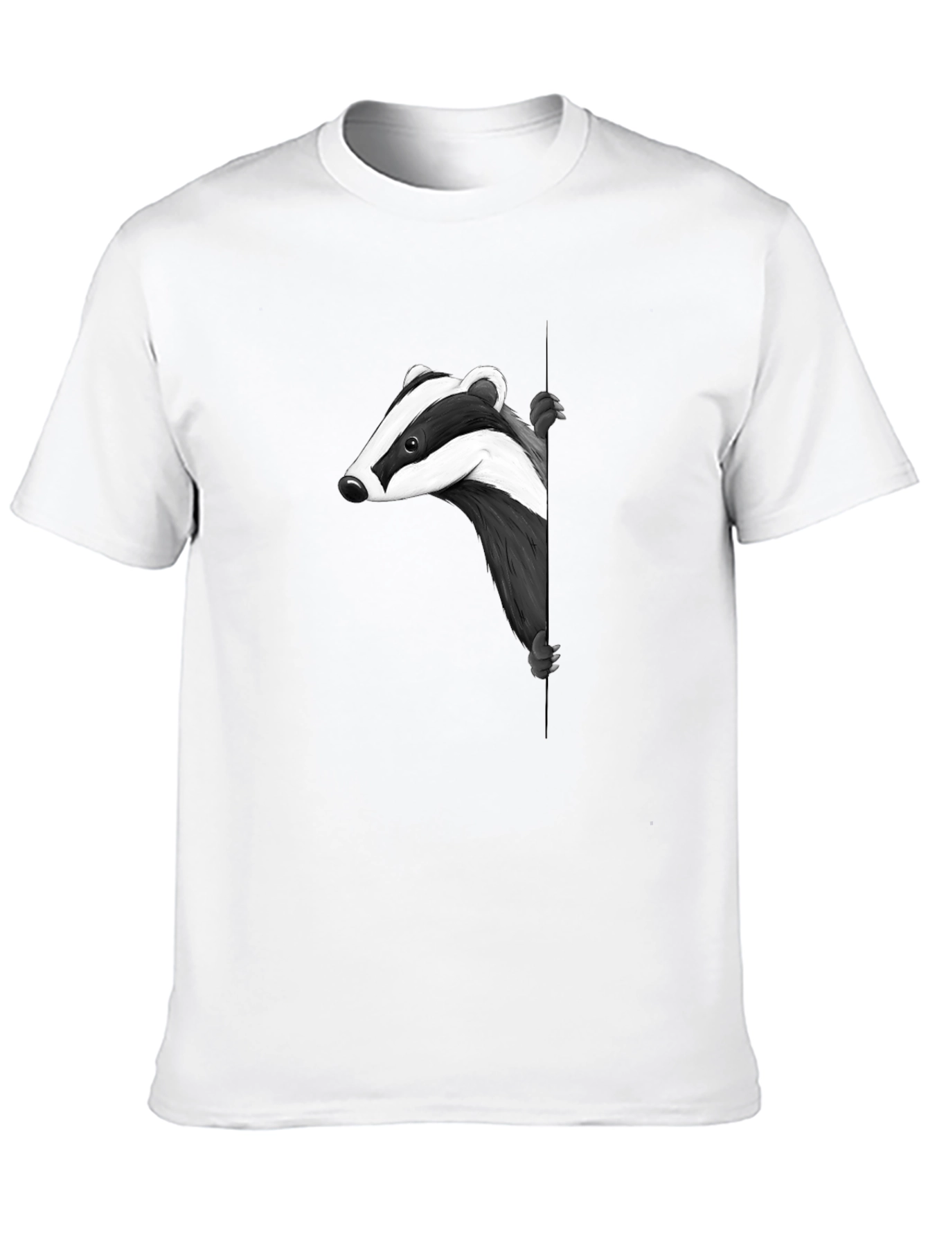 Cool Badger Peekaboo Graphic Tee - Black Cotton Blend