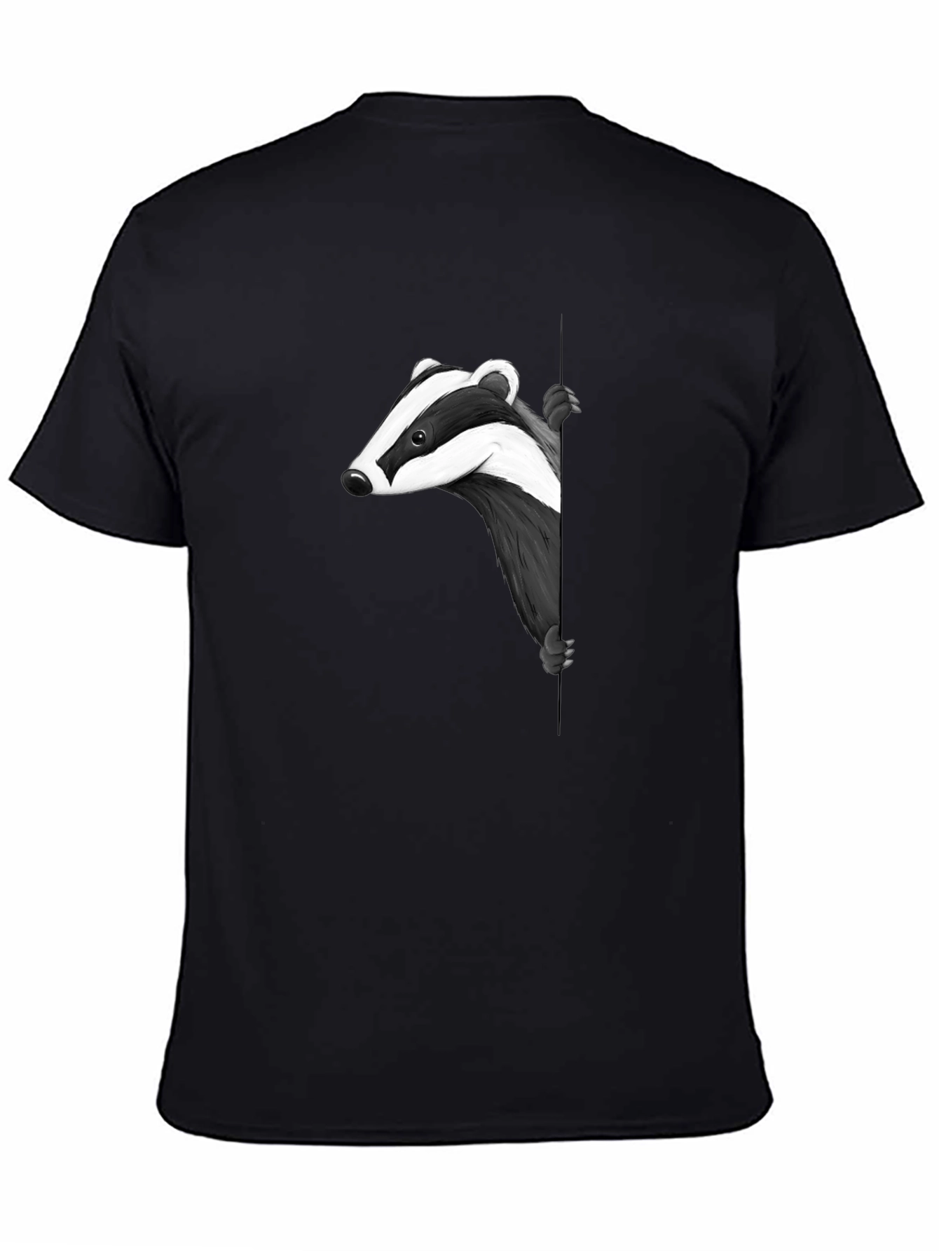 Cool Badger Peekaboo Graphic Tee - Black Cotton Blend