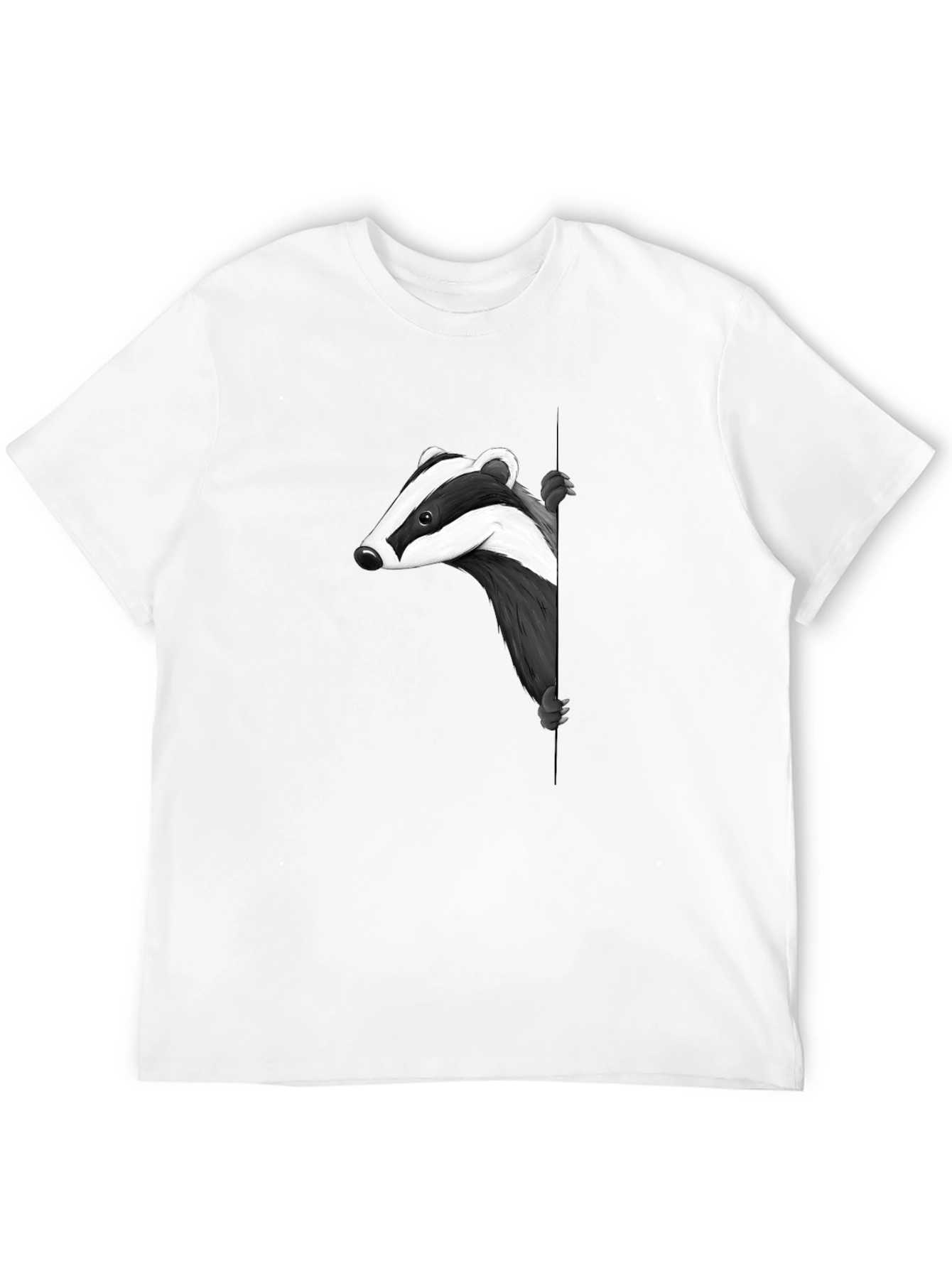 Cool Badger Peekaboo Graphic Tee - Black Cotton Blend