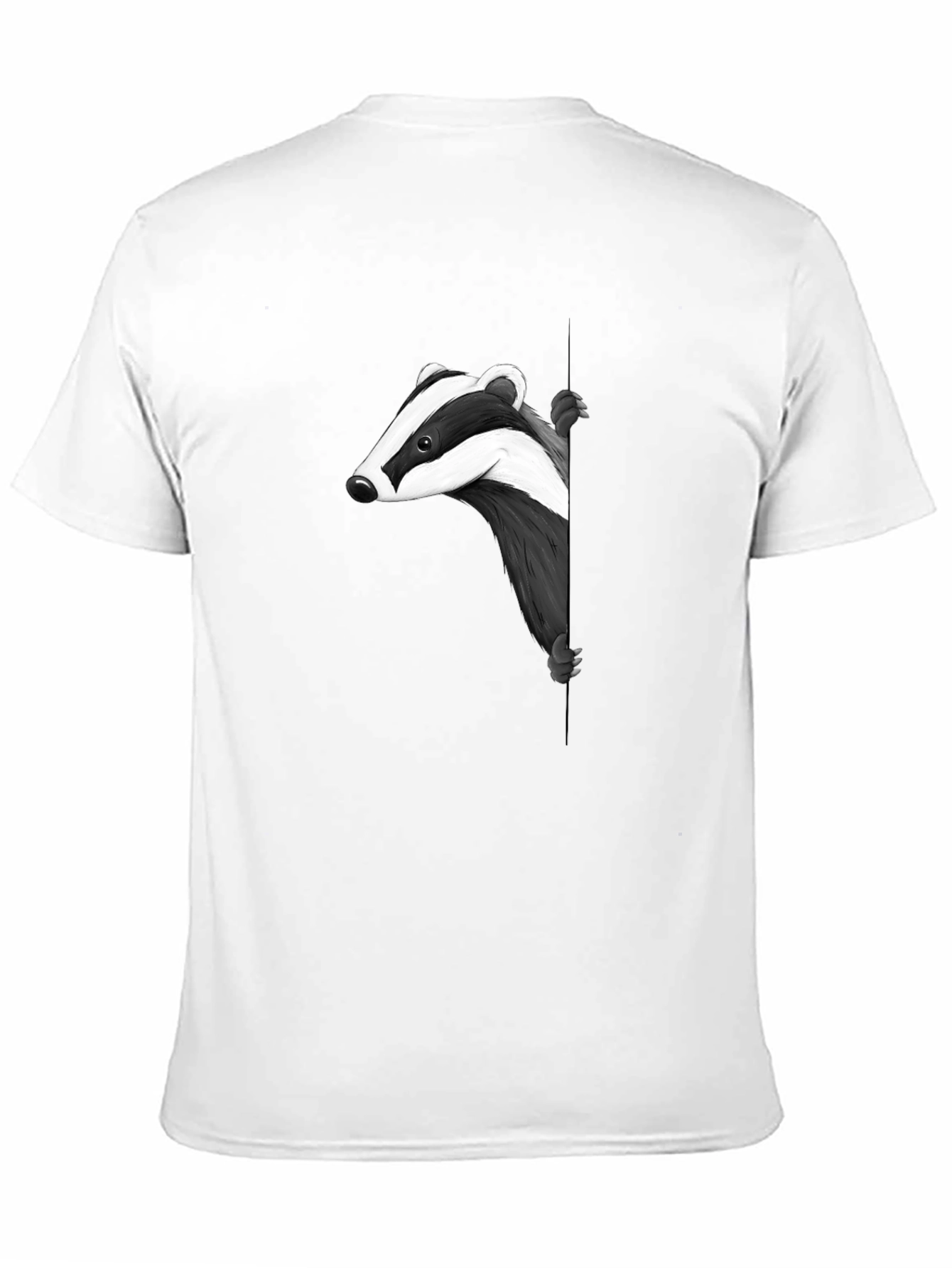 Cool Badger Peekaboo Graphic Tee - Black Cotton Blend