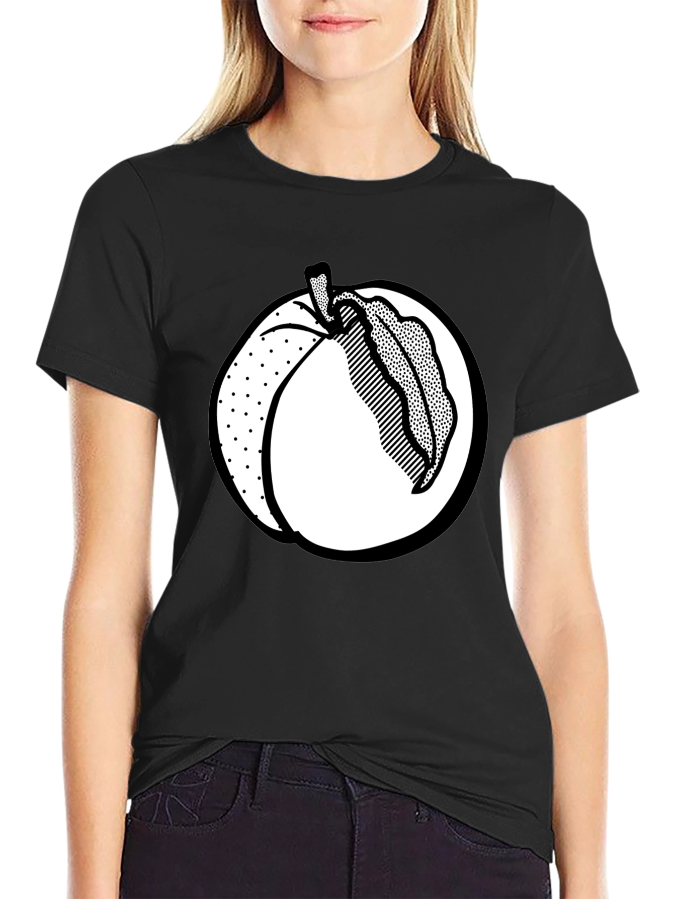 Peach Graphic Tee - Black Unisex Shirt
