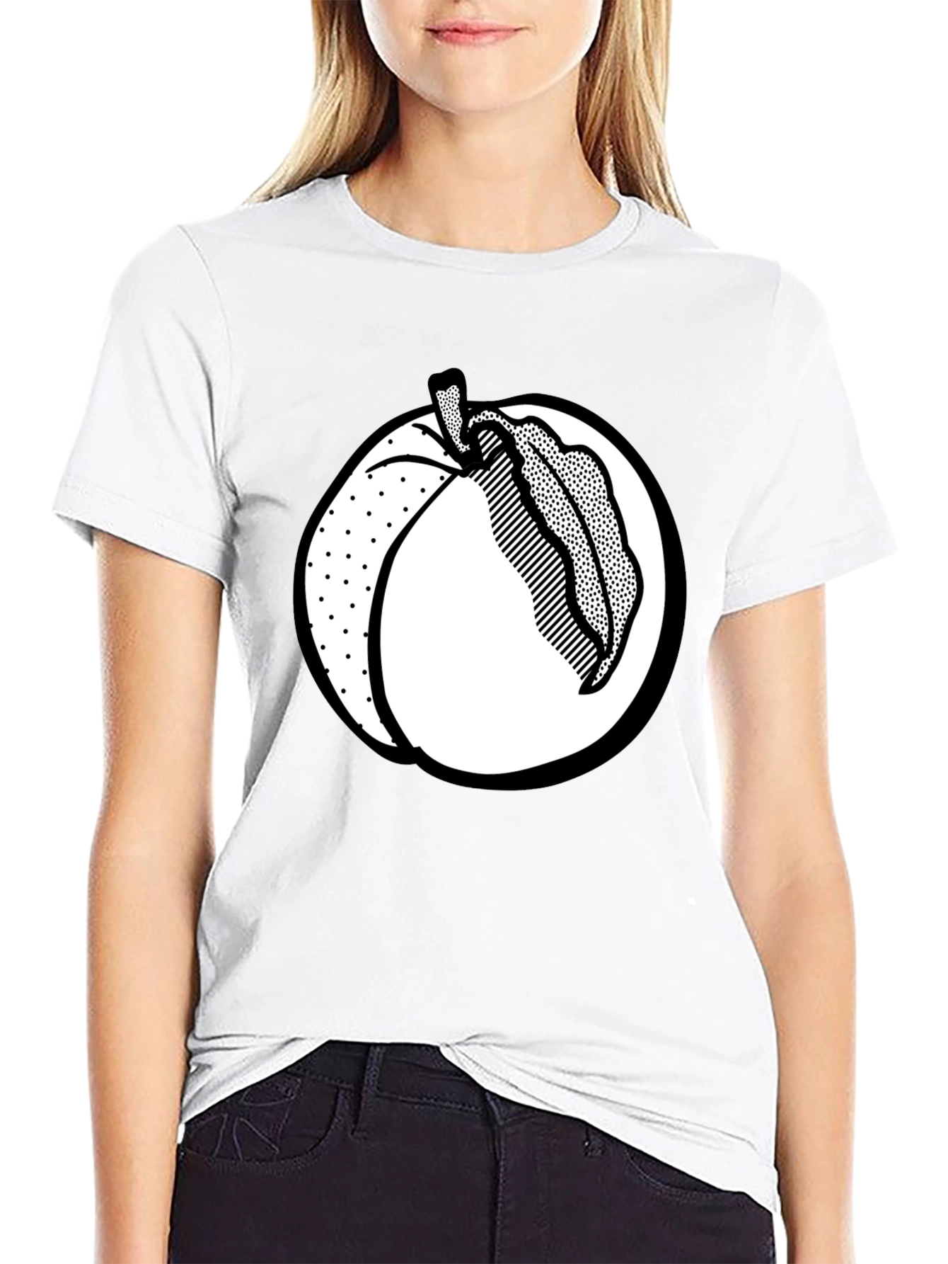 Peach Graphic Tee - Black Unisex Shirt