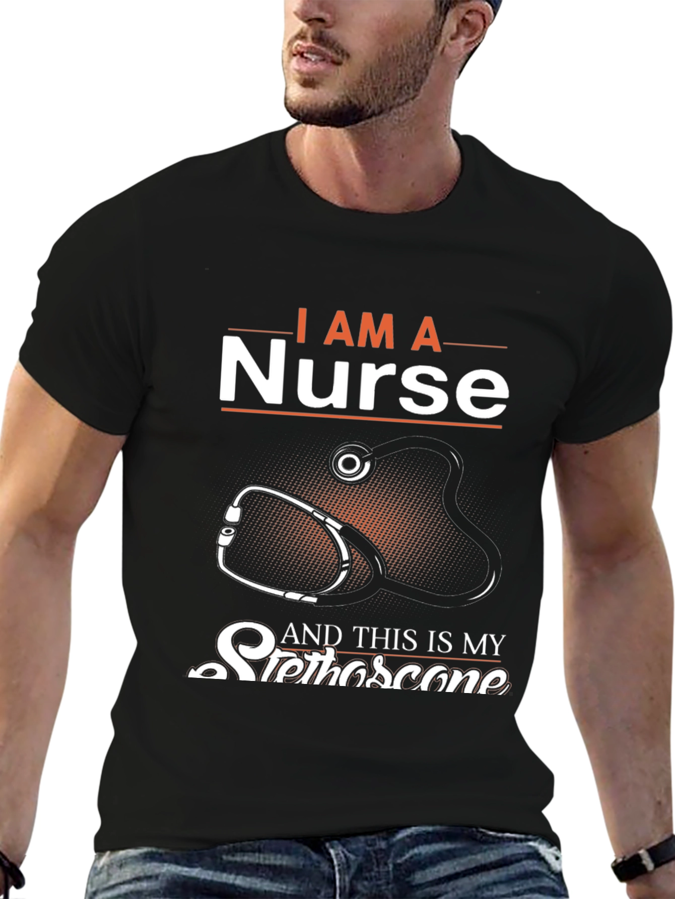 I am a Nurse T-Shirt - Stethoscope Graphic Tee