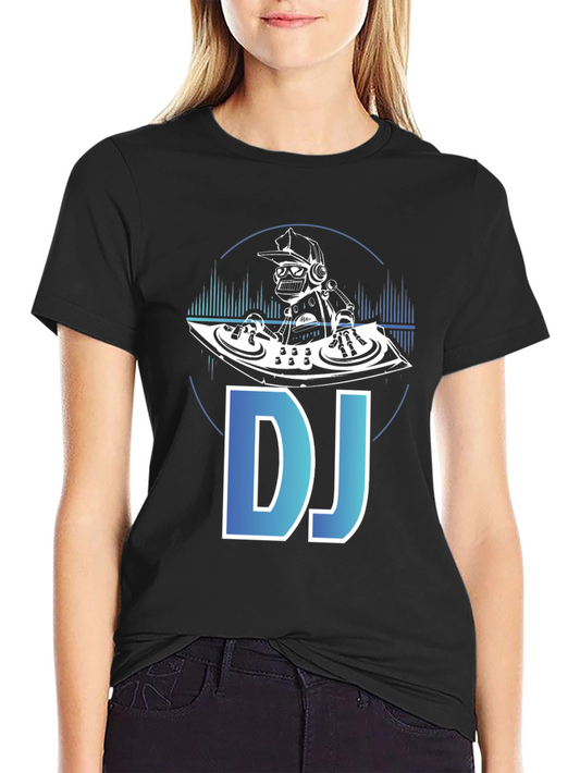 DJ Robot Graphic T-Shirt - Black