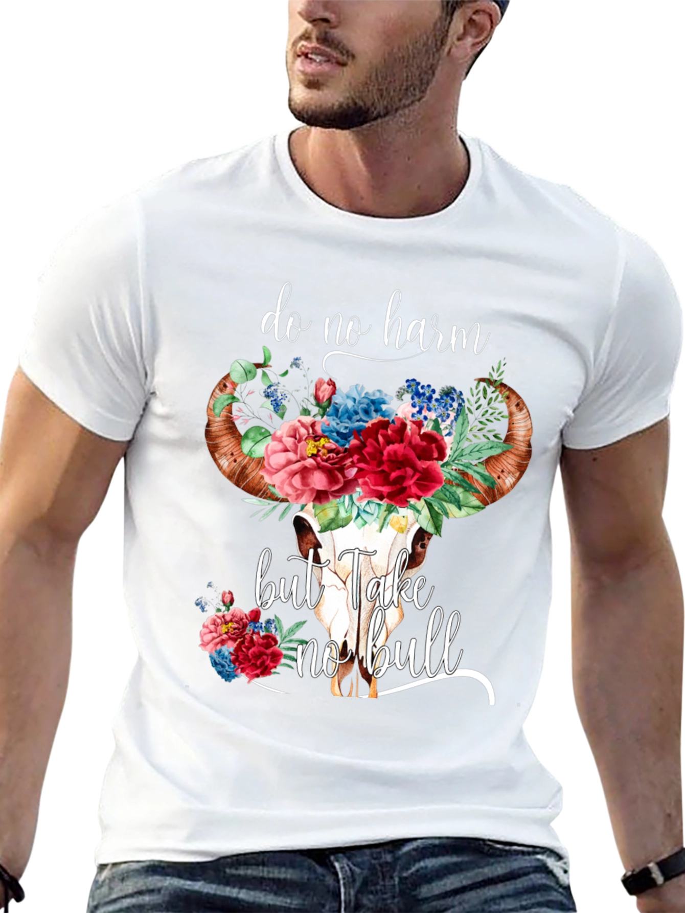 Do No Harm Bull Skull Graphic Tee