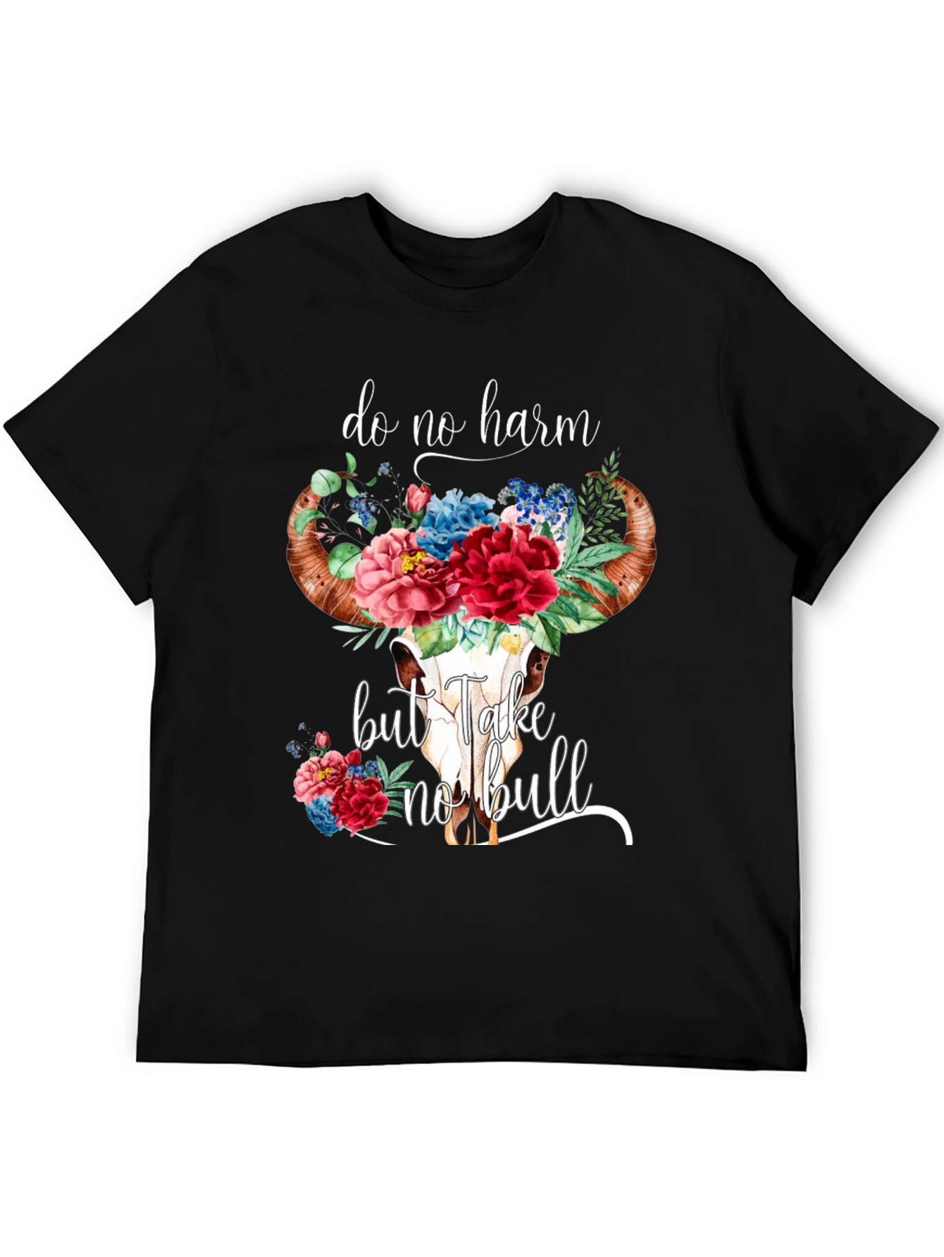 Do No Harm Bull Skull Graphic Tee