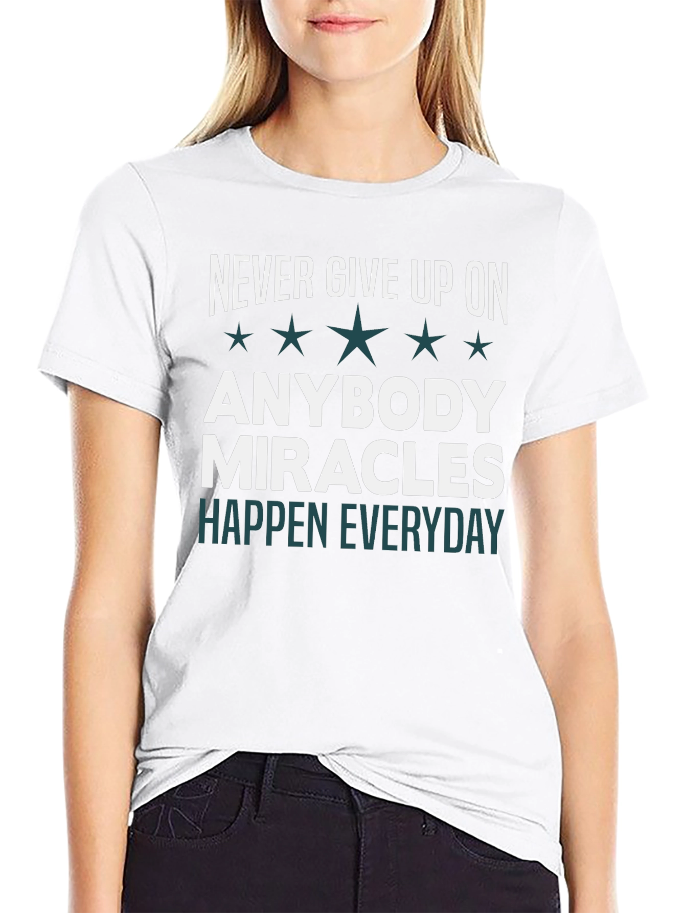 Inspirational Graphic T-Shirt: Never Give Up