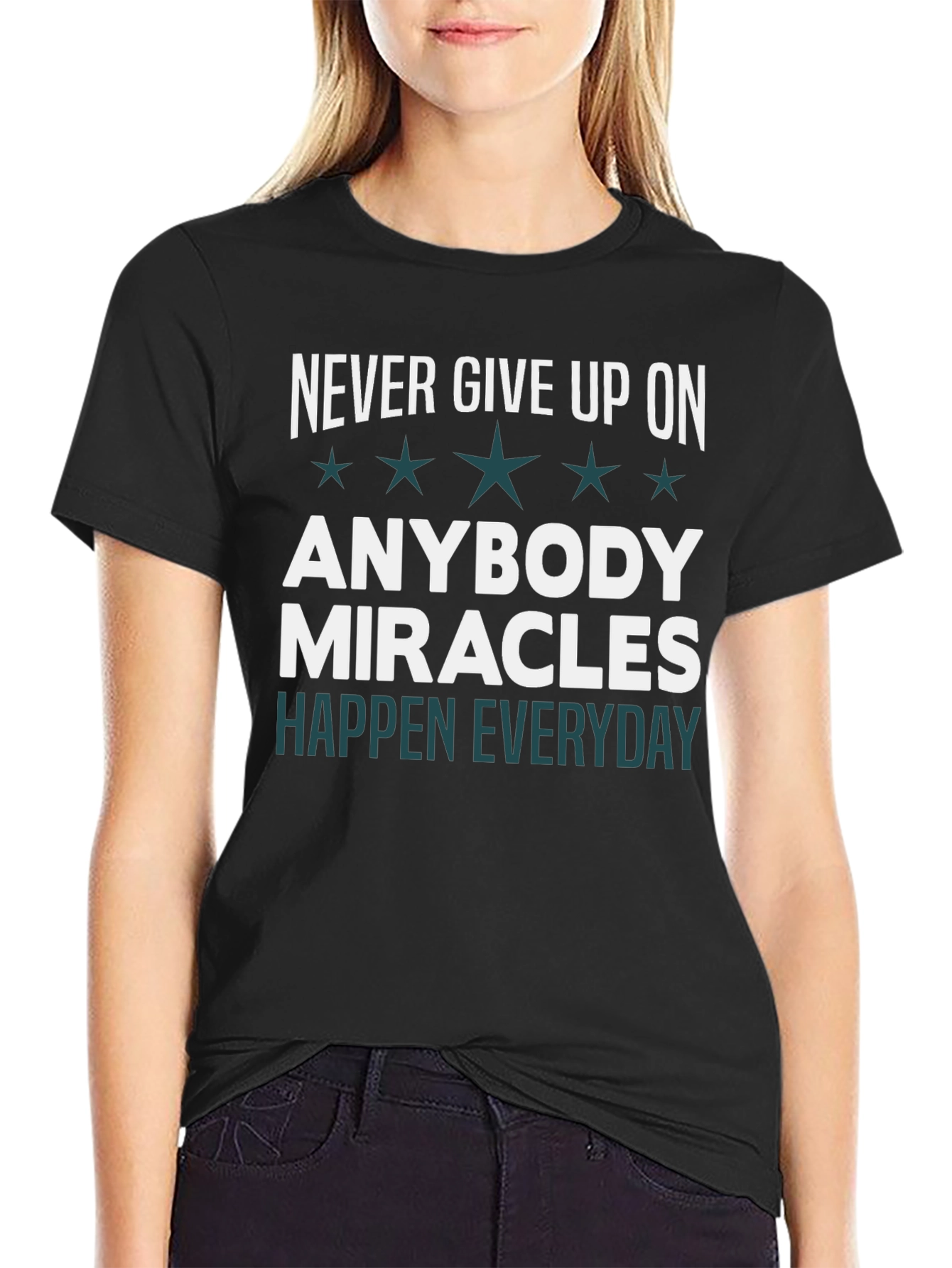 Inspirational Graphic T-Shirt: Never Give Up