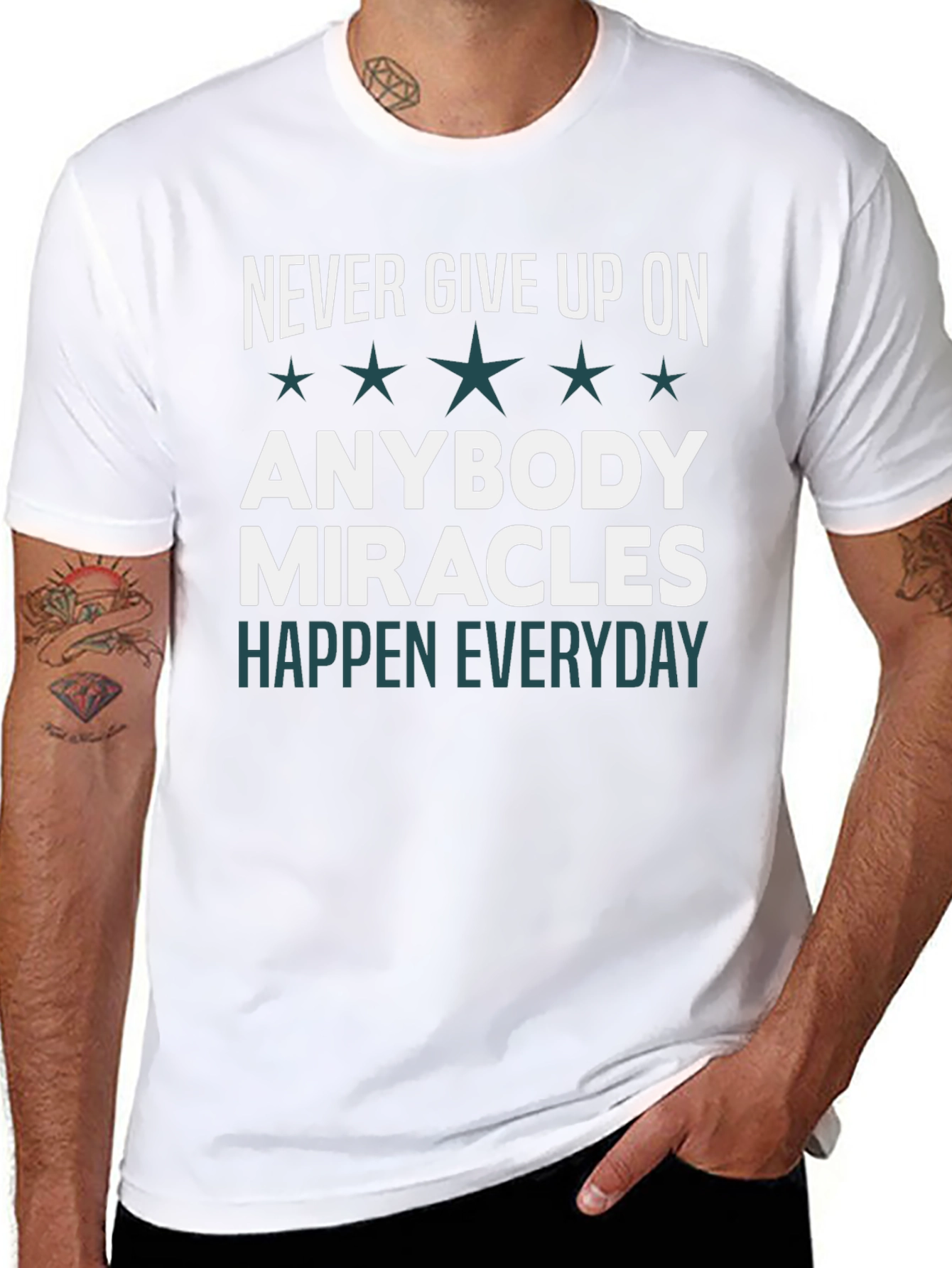 Inspirational Graphic T-Shirt: Never Give Up