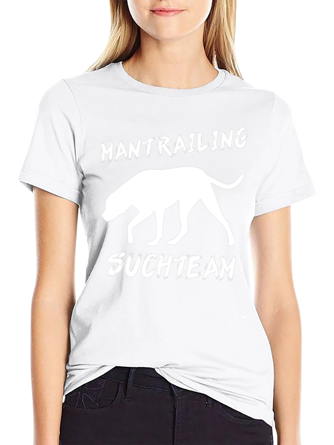 Mantrailing Suchteam Dog Silhouette Black T-Shirt