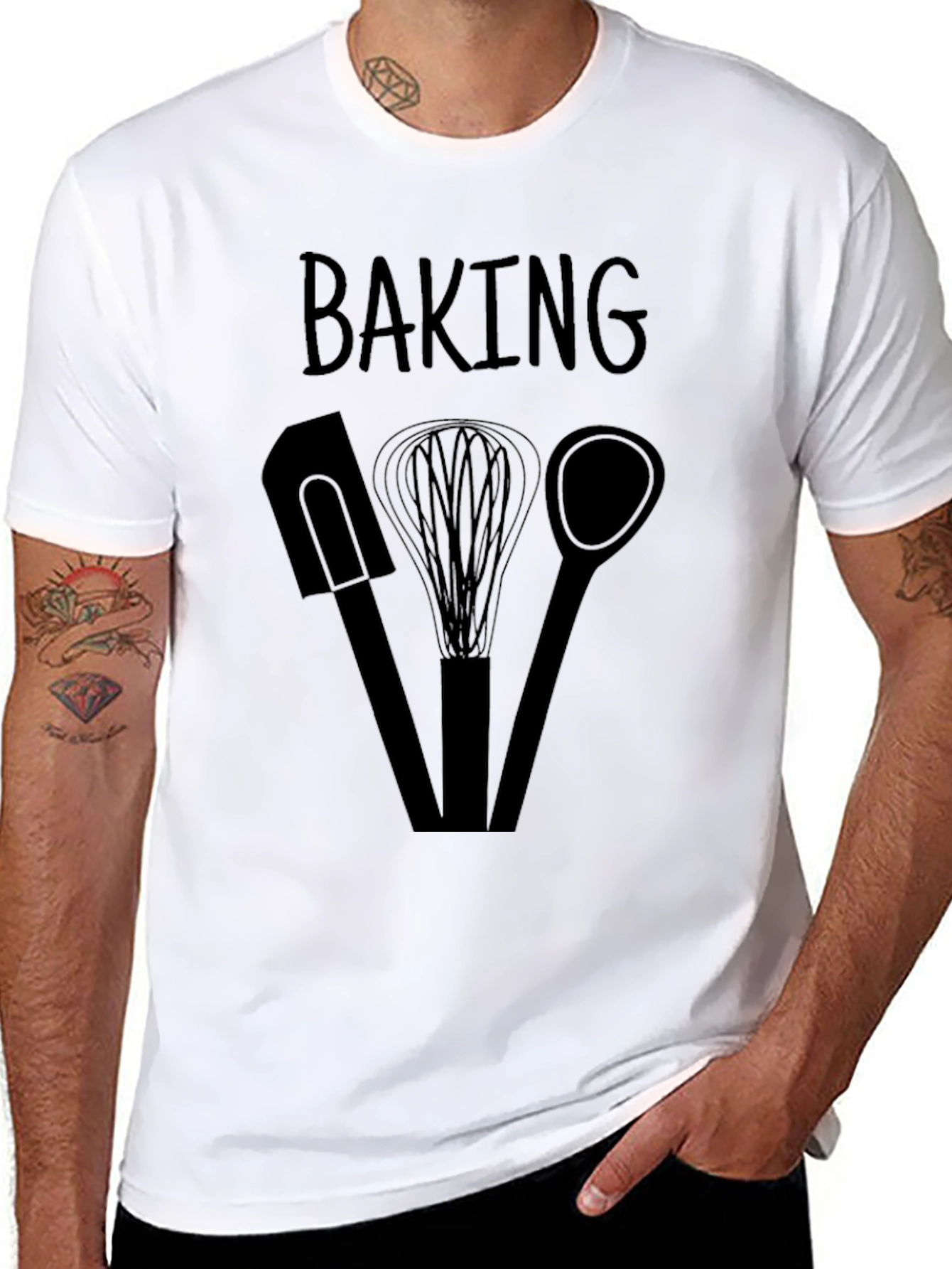Baking Enthusiast T-Shirt - Kitchen Utensil Design