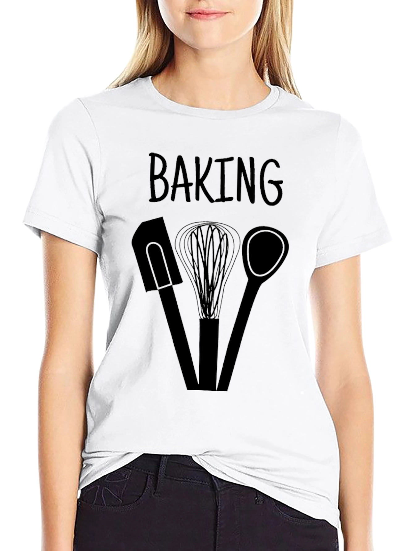 Baking Enthusiast T-Shirt - Kitchen Utensil Design
