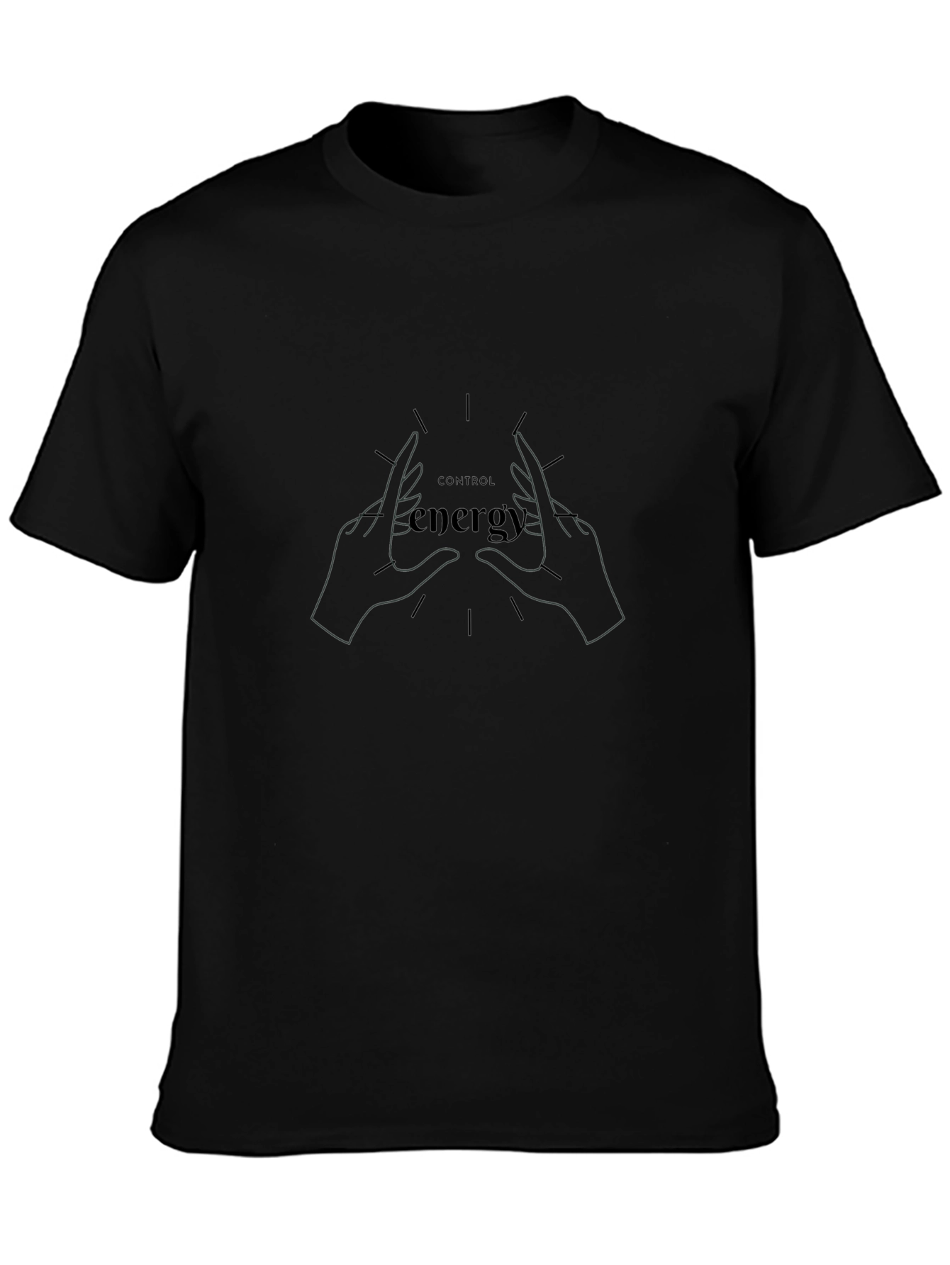 Energy Hands Graphic Tee - Black Cotton Comfort