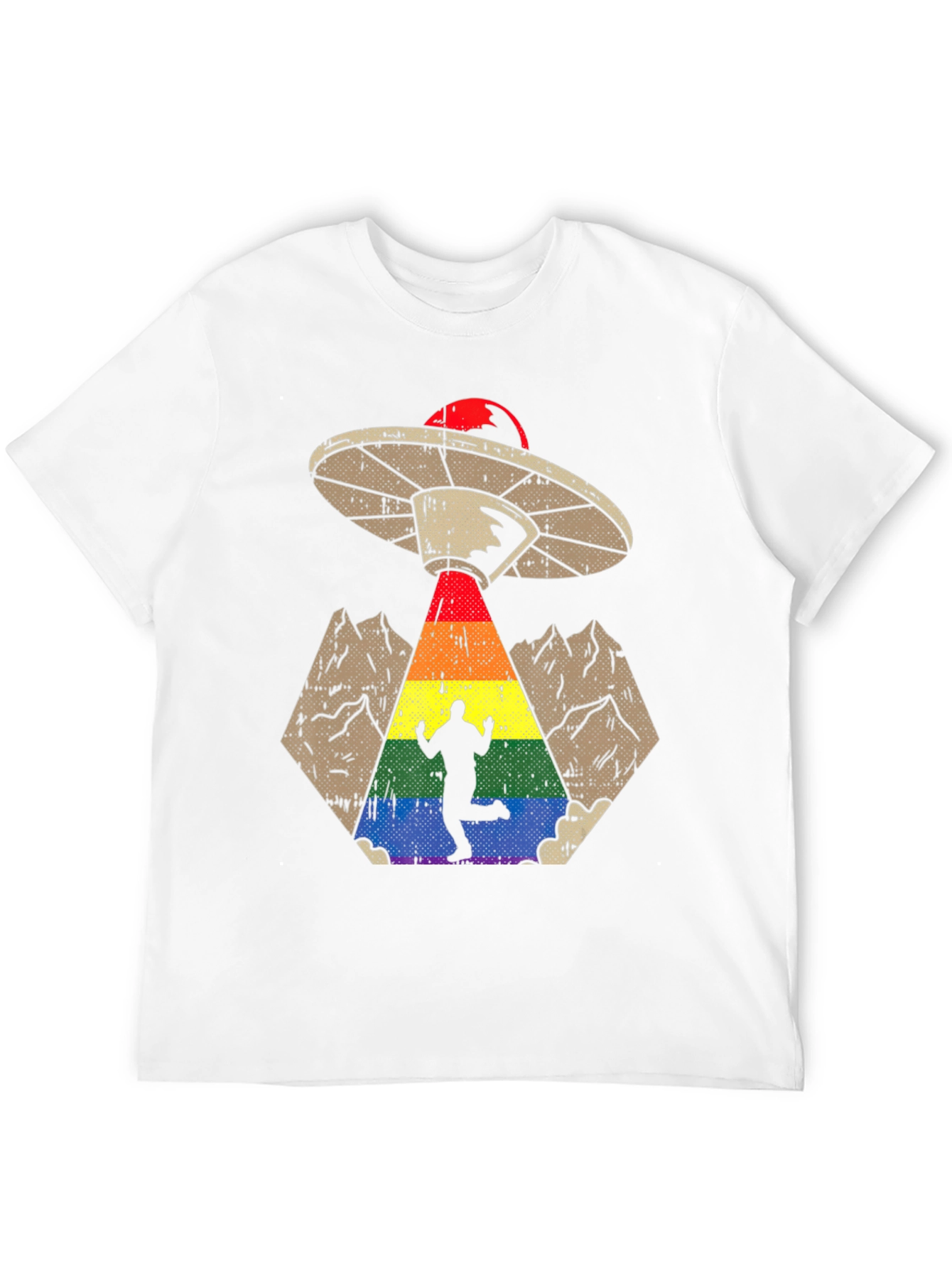 Rainbow Alien Abduction Graphic Tee