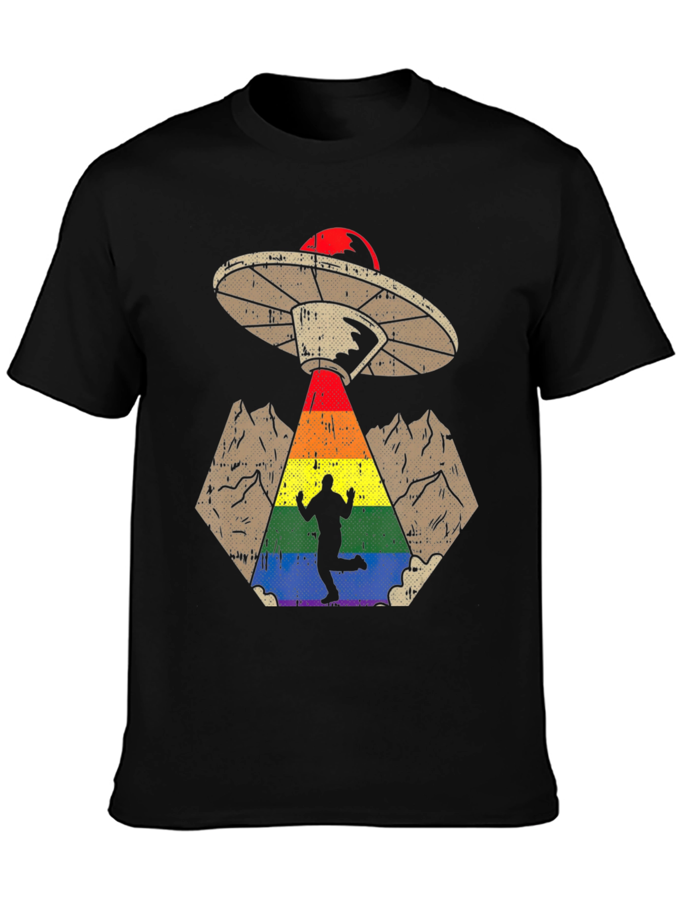 Rainbow Alien Abduction Graphic Tee