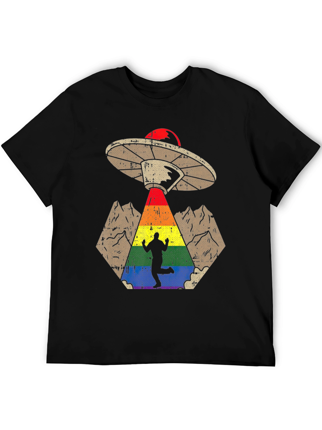 Rainbow Alien Abduction Graphic Tee