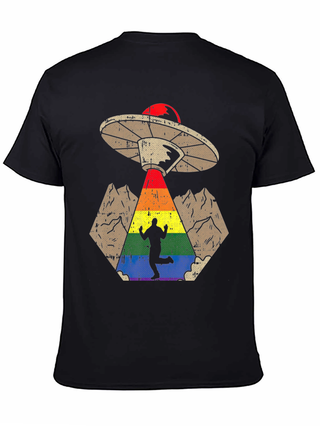 Rainbow Alien Abduction Graphic Tee