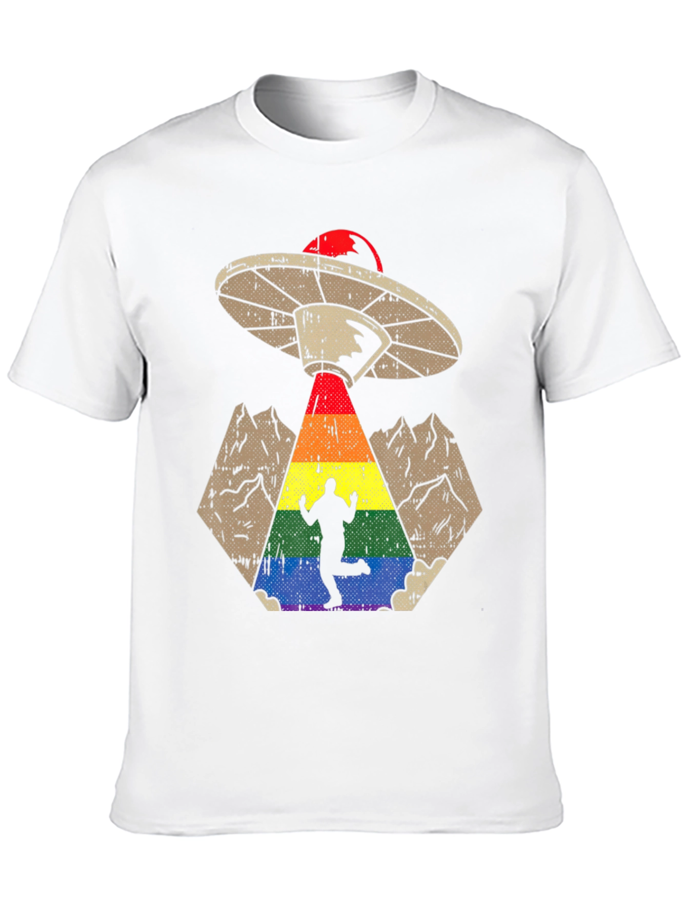 Rainbow Alien Abduction Graphic Tee