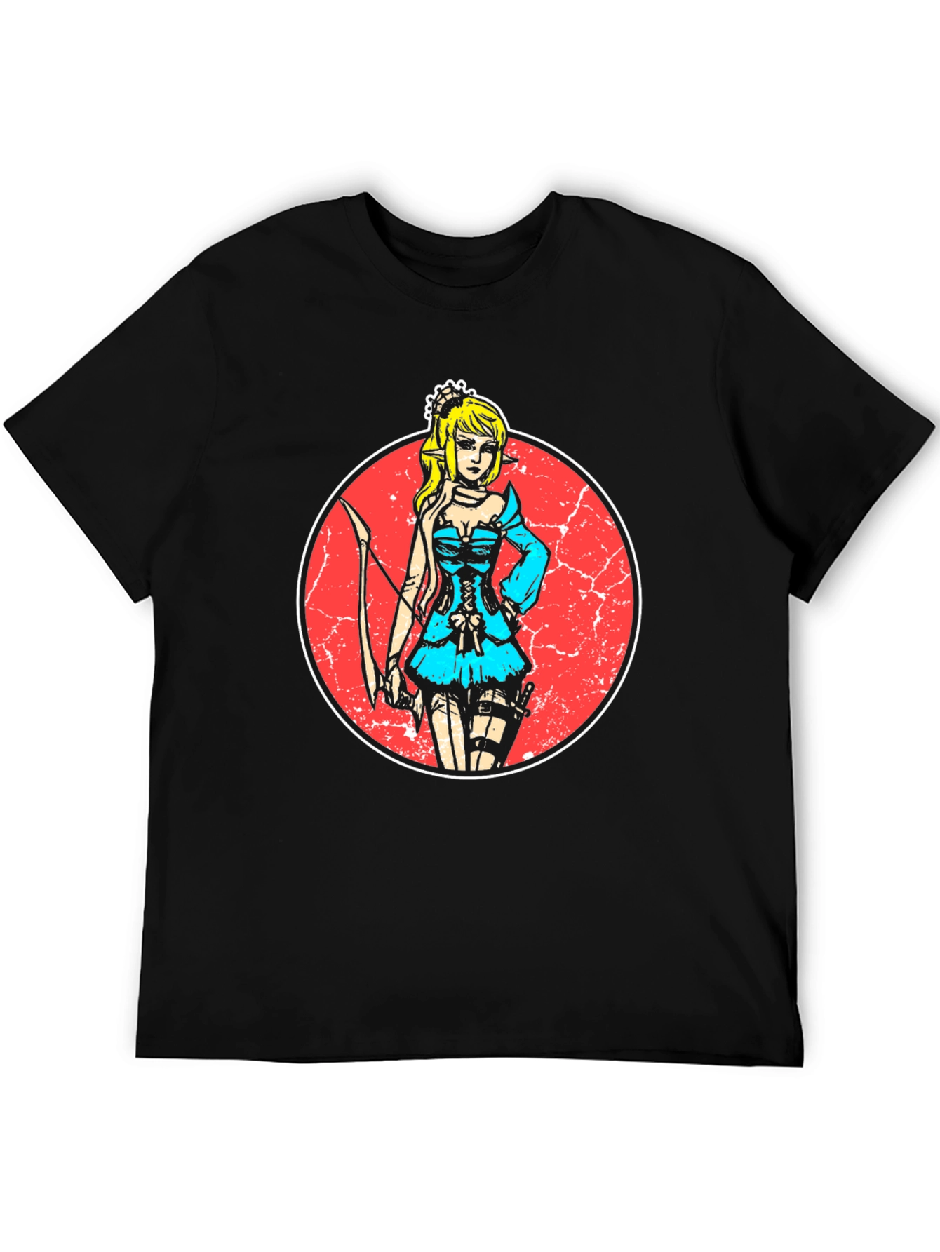 Elf Archer Graphic Tee - Stylish Black T-Shirt