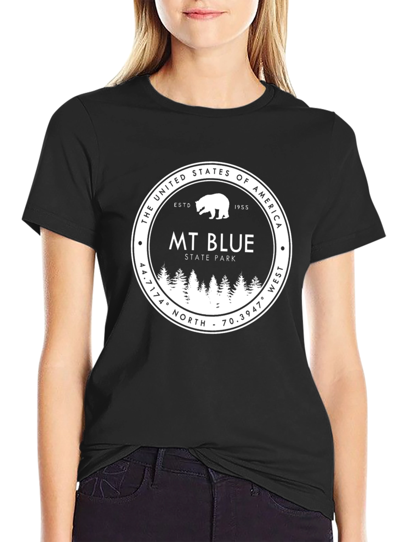 MT. Blue State Park T-Shirt - Black Bear Design