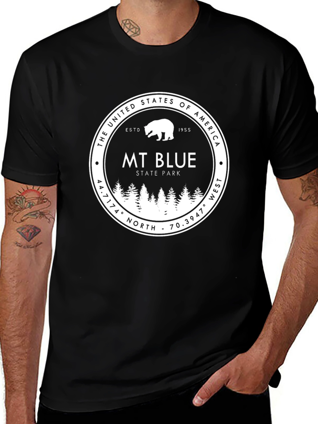 MT. Blue State Park T-Shirt - Black Bear Design