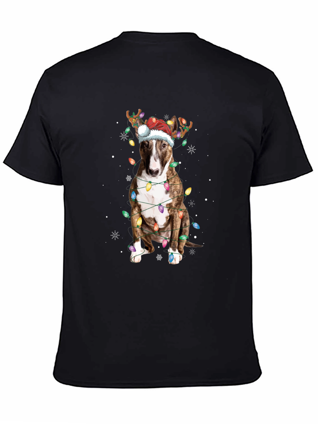 Christmas Dog T-Shirt with Lights & Antlers