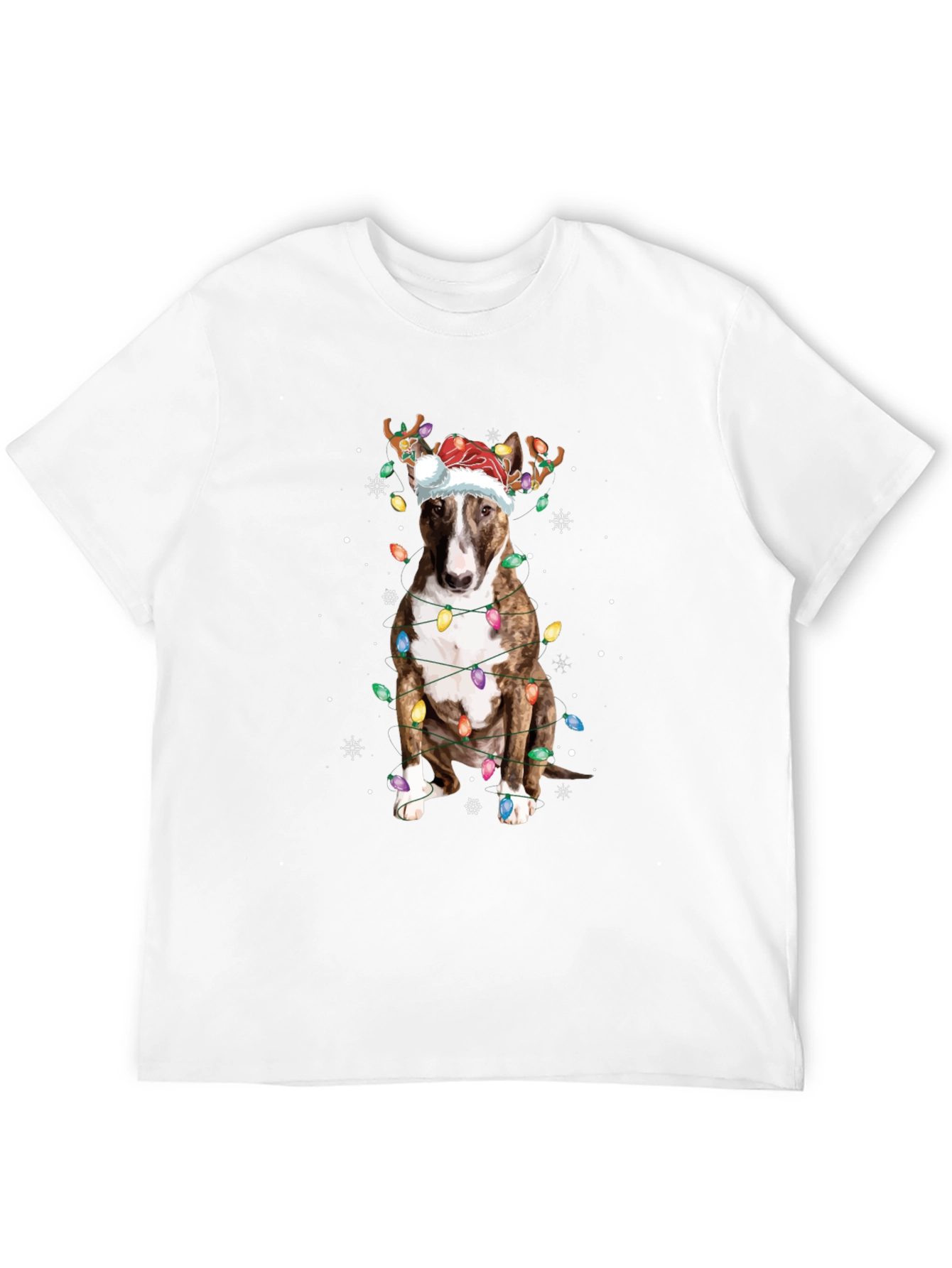 Christmas Dog T-Shirt with Lights & Antlers